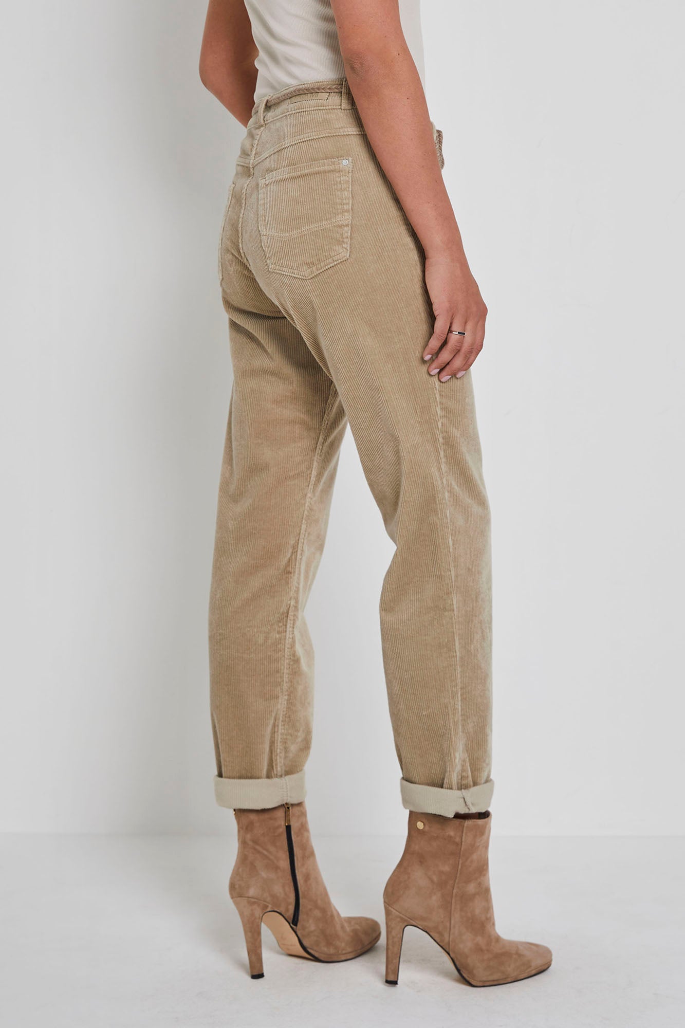 Para Mi broek Bobby model ribcord lengte 30 kleur beige marble