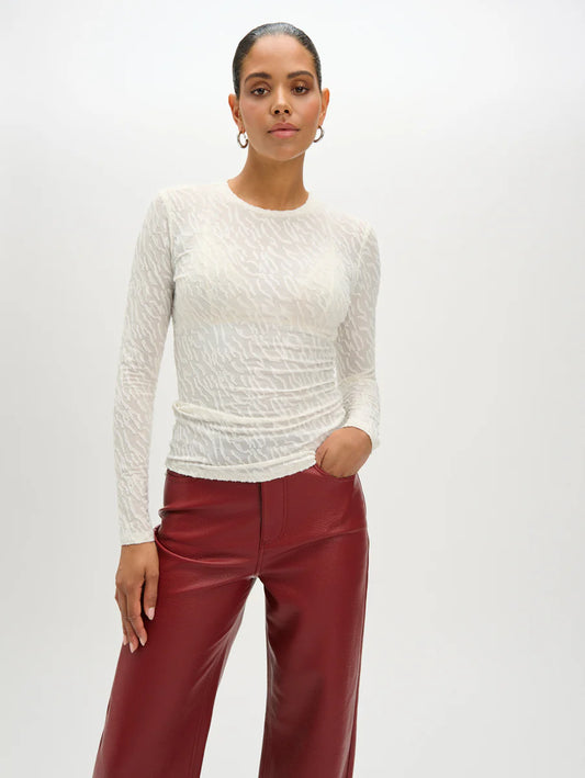 Refined Department offwhite longsleeve animal burnout print mode Pepper top