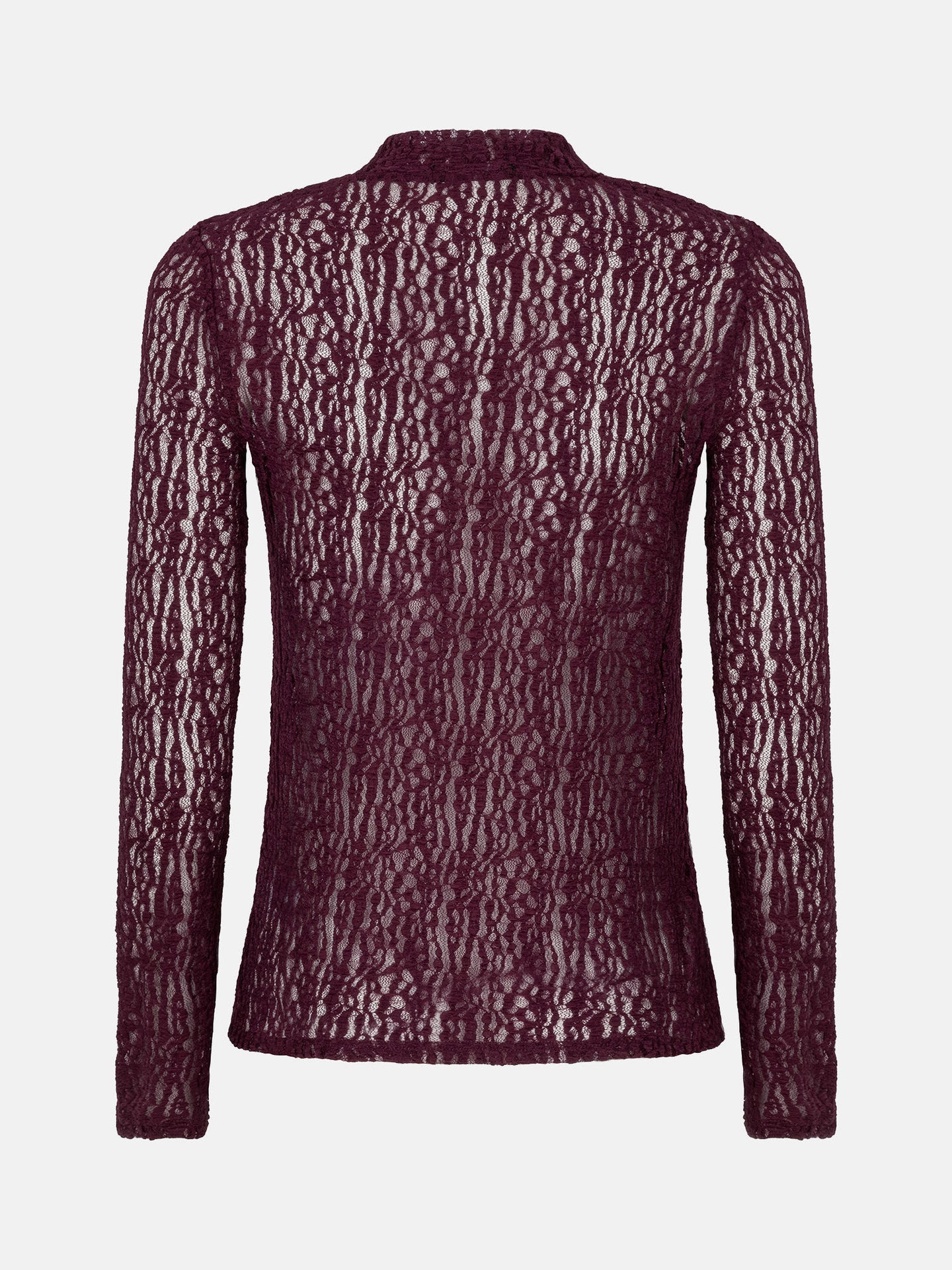 Ydence bordeaux kanten longsleeve model Top Roberta Aubergine
