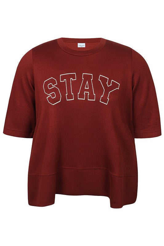 Zhenzi shirt bordeaux rood driekwart mouw model Mya 1519 Pullover Red