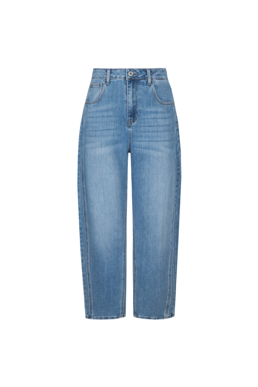 Fluresk jeans blauw barrel fit model Malti Pants Denim mid blue 