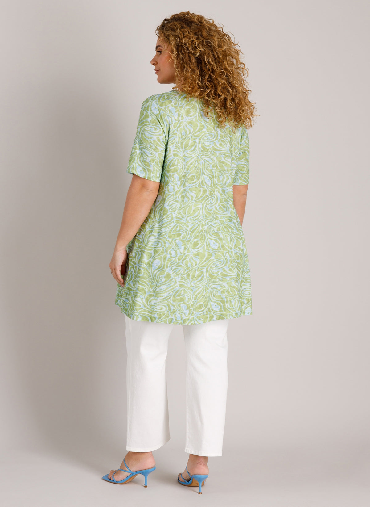 Yest Curve (yesta) tuniek groen blauwe print model Ankie Essential Botanic Green/Multi