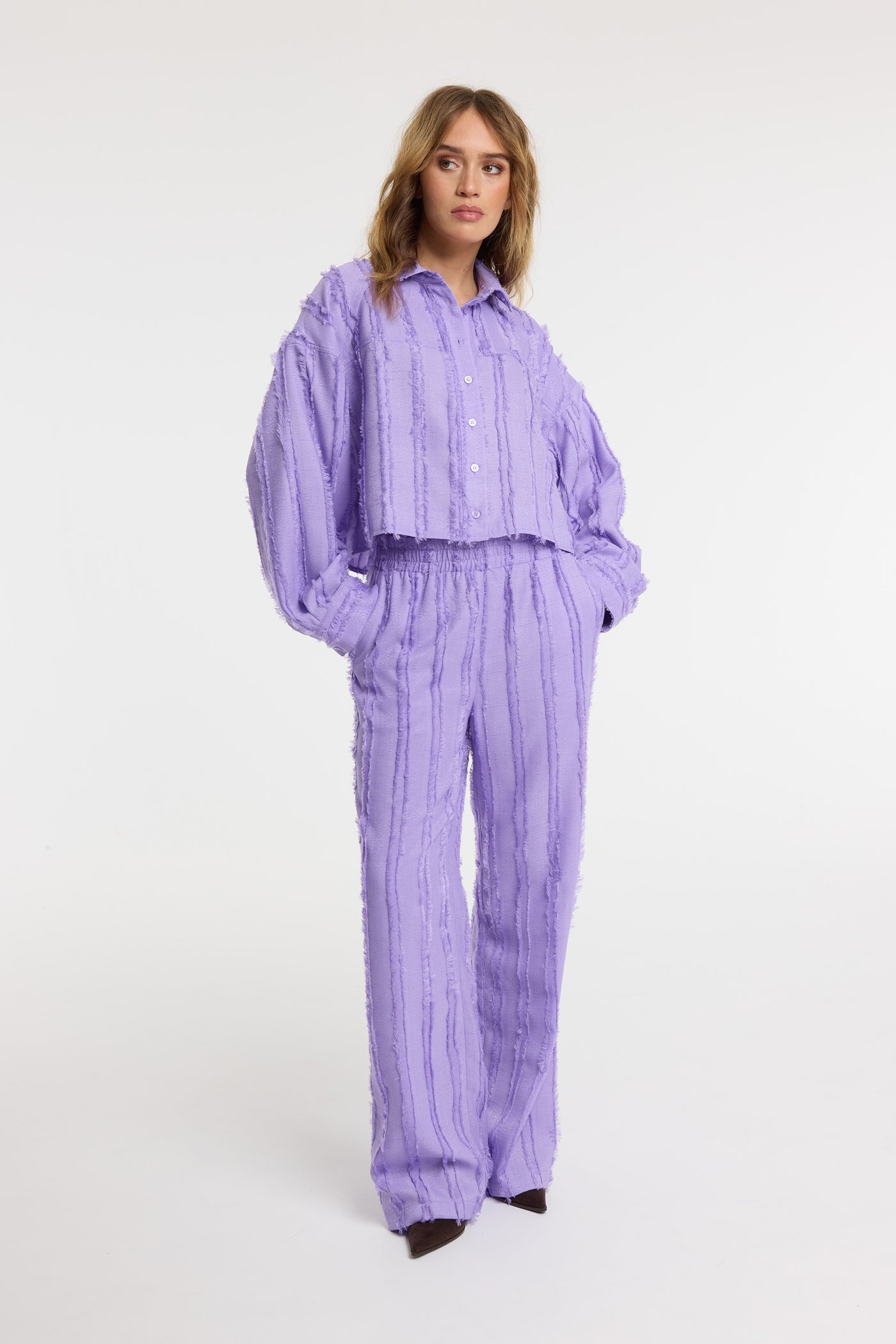 Refined Department broek lila met ruffles model Novac pants lilac