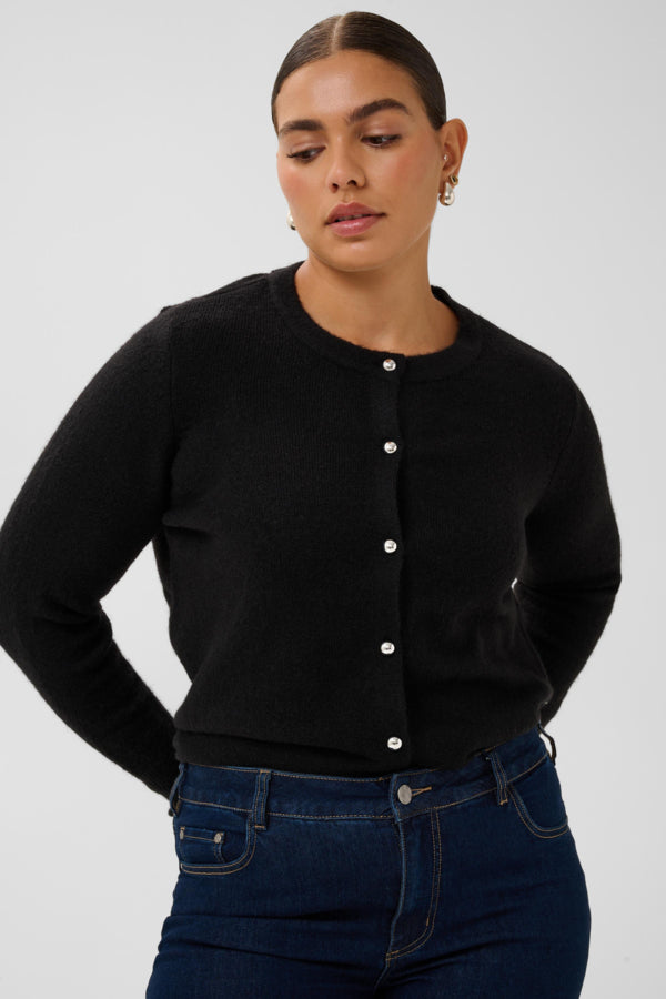 Kaffe Curve zwart vest model KCniela cardigan
