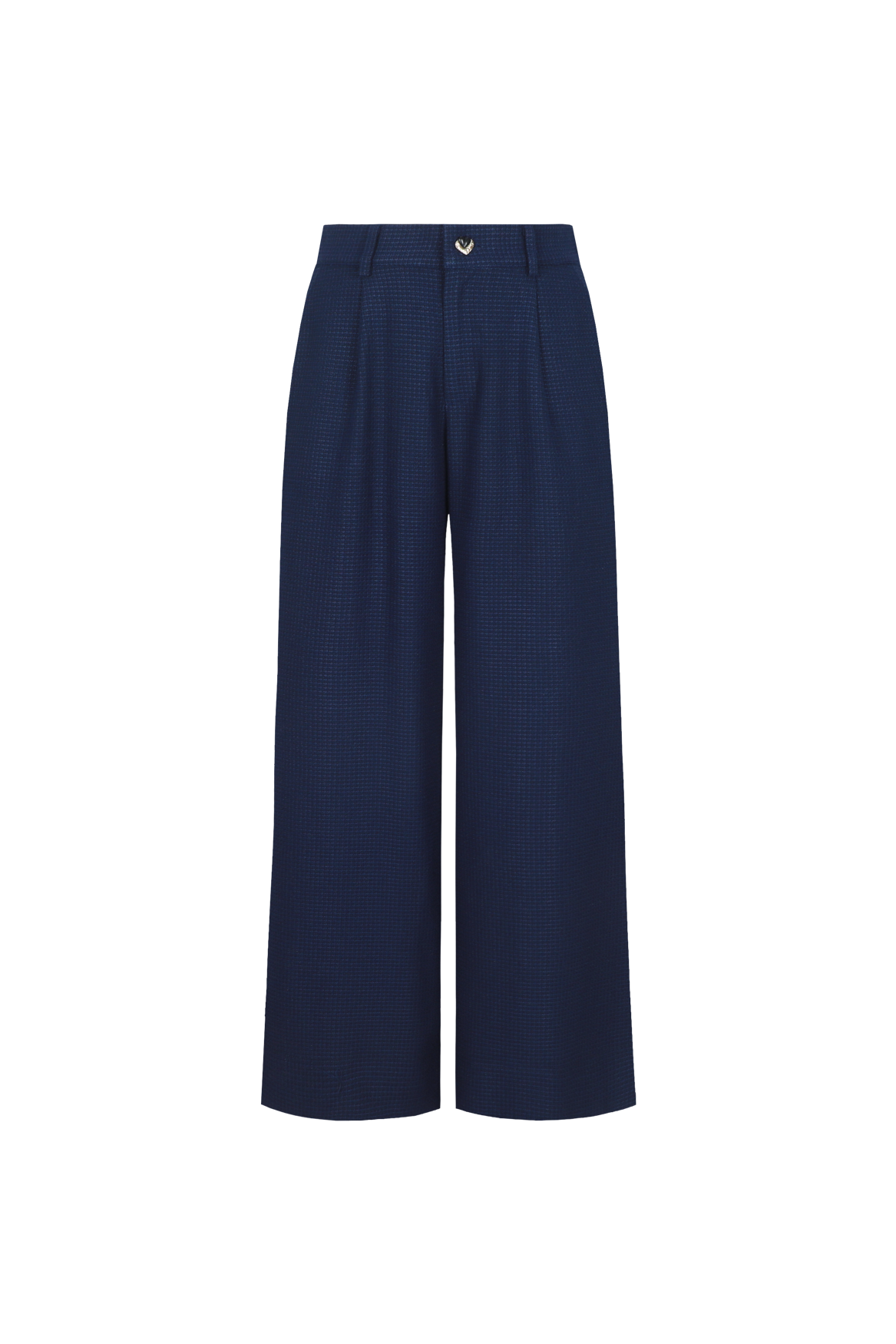 Fluresk donker blauwe pantlon met structuur model broek Ronja panta navy blue 