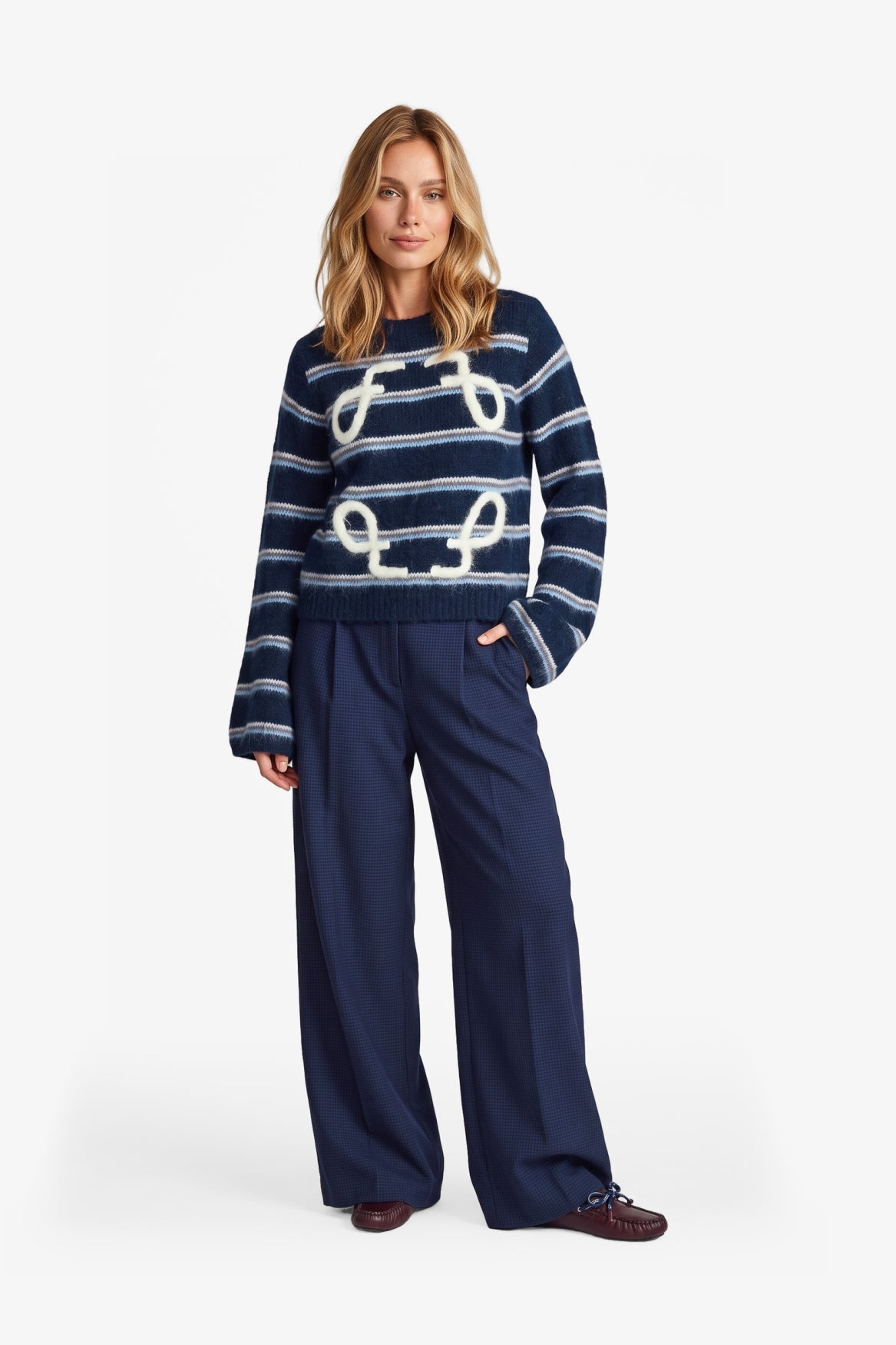 Fluresk trui blauw model Mitzy knit top navy blue 