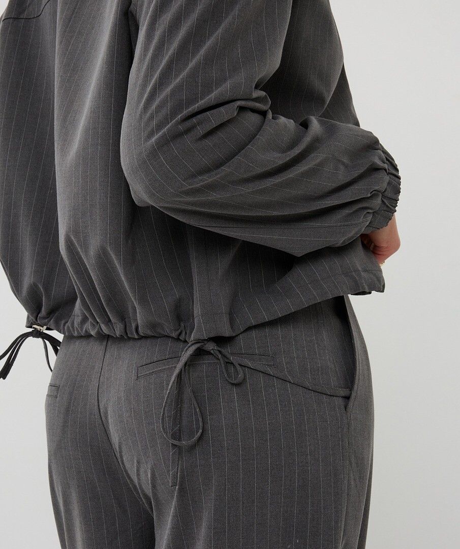 Esqualo grijze pinstripe bomber jasje model Jacket bomber pinstripe ES_F25.10546