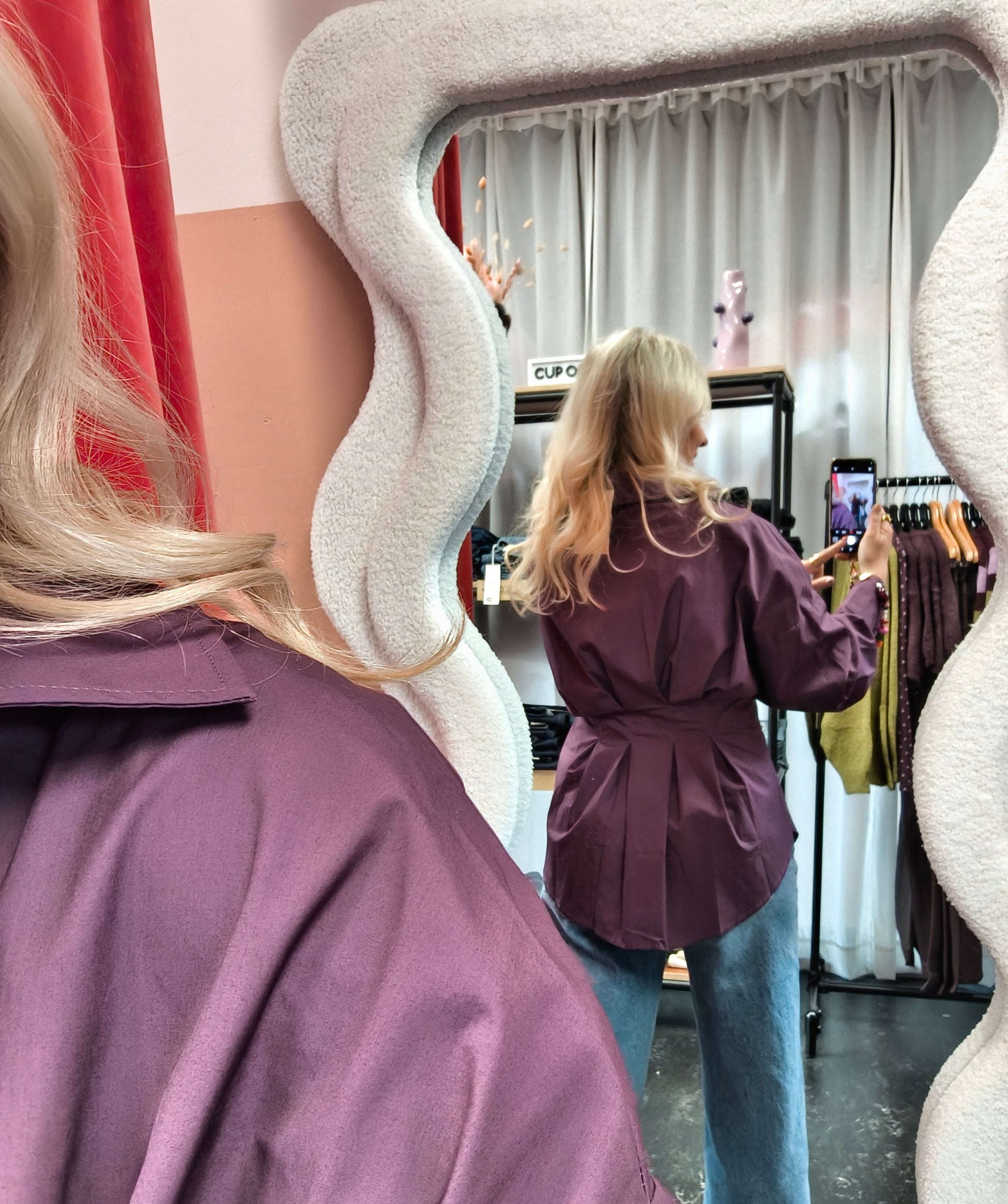 Refined Department blouse paars model Plum aubergine ladies woven oversized fitted GUUSJE
R2609941067