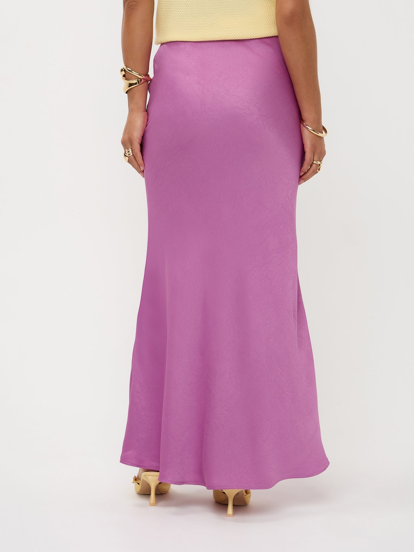 Ydence rok satijn look paars roze model Skirt Rae Pink purple