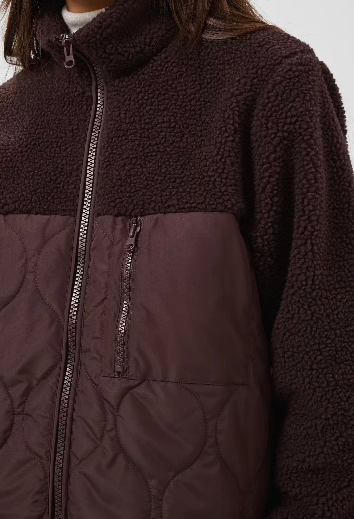 Kaffe jas bordeaux Teddy en gewatteerd model KAgracelyn Jas fudge red 