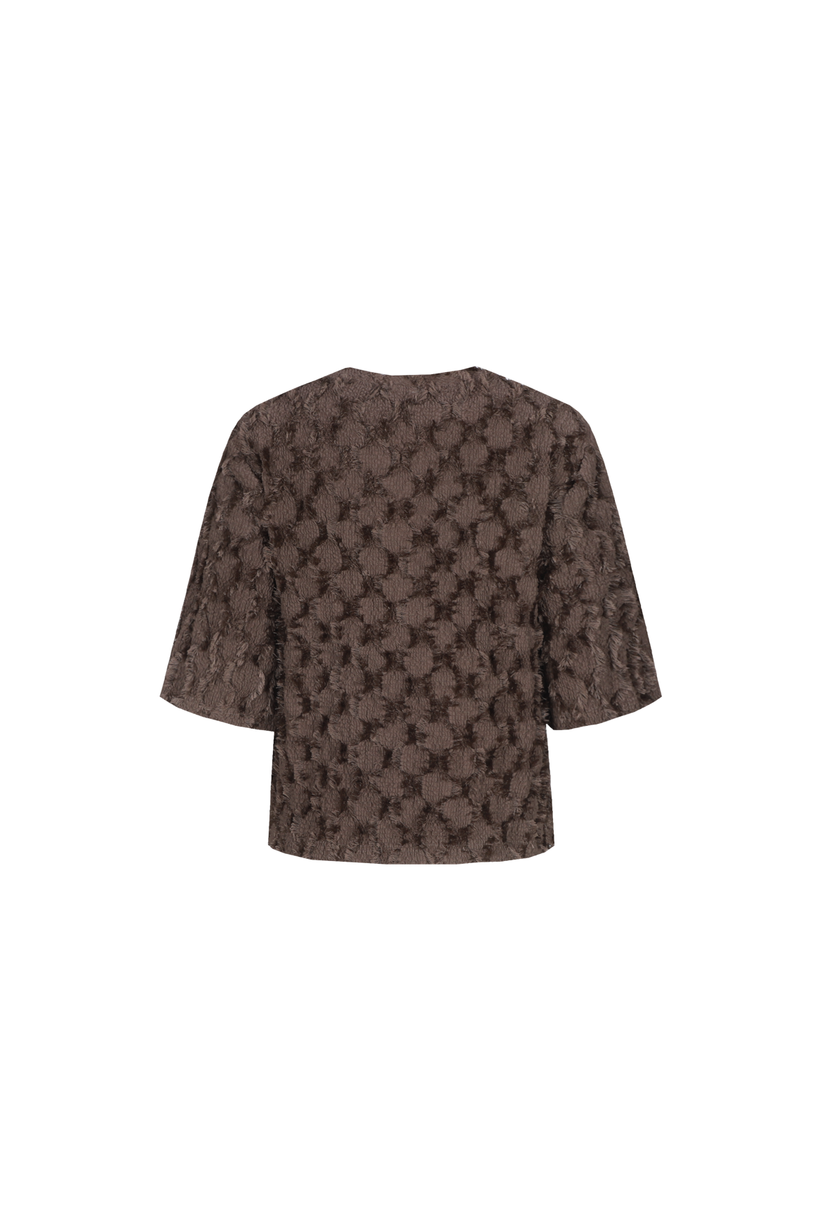 Fluresk shirt bruin met structuur model Luisa dark chocolate