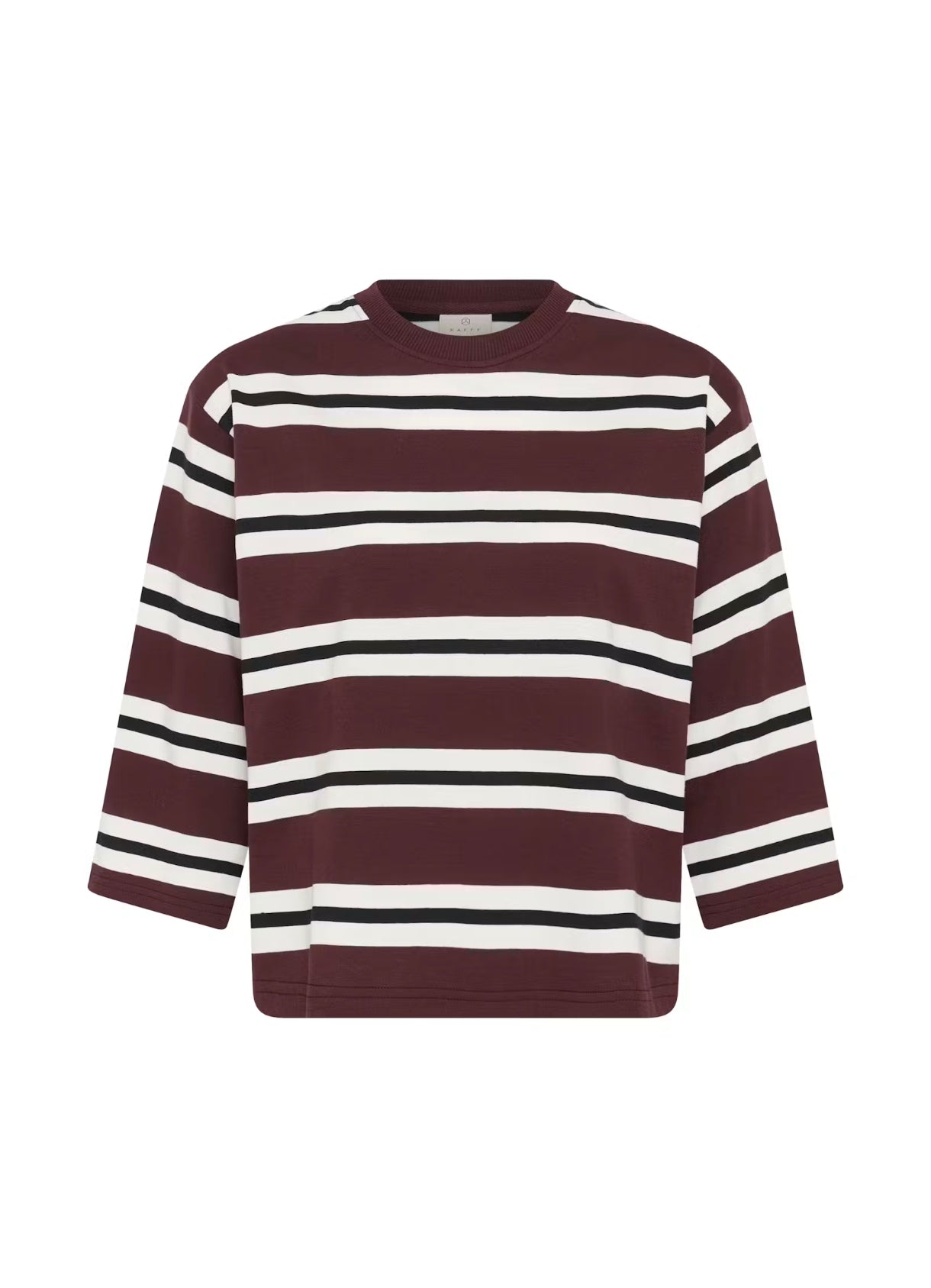 Kaffe longsleeve bordeaux strepen model KAwinny T-shirt fudge 