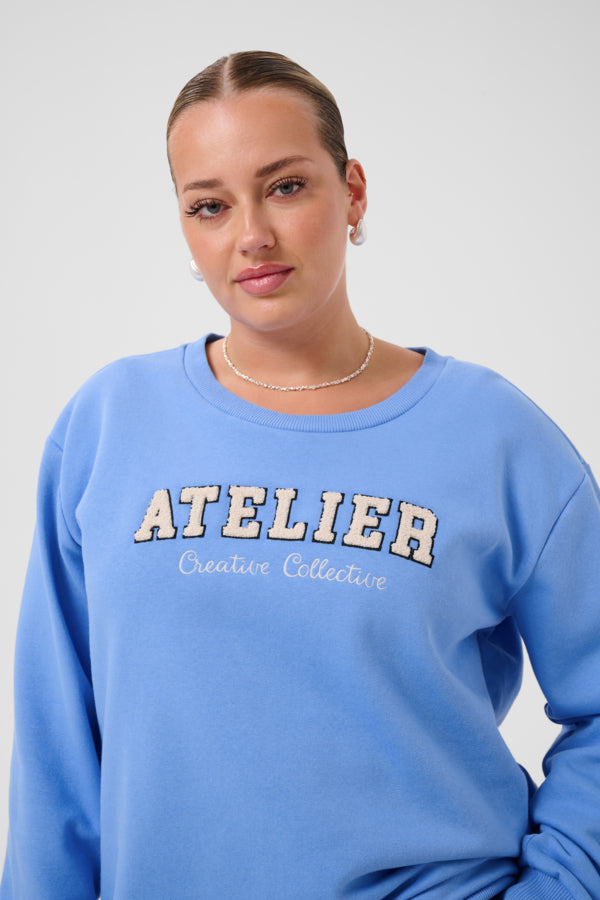 Kaffe Curve sweater blauw model KCmichelle Sweatshirt Provence