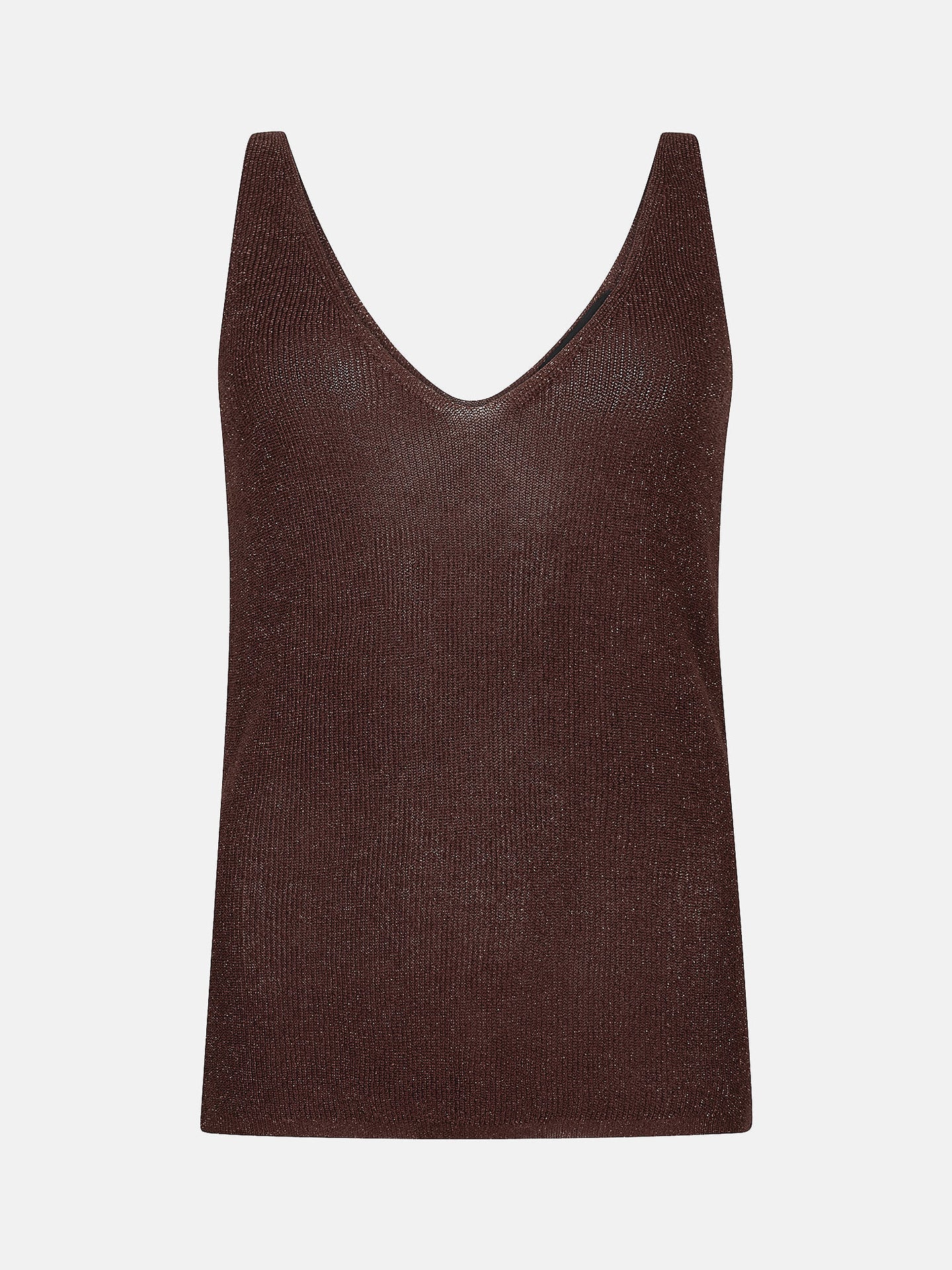 Ydence top bruin met lurex glitter draad model Knitted top Lux Brown