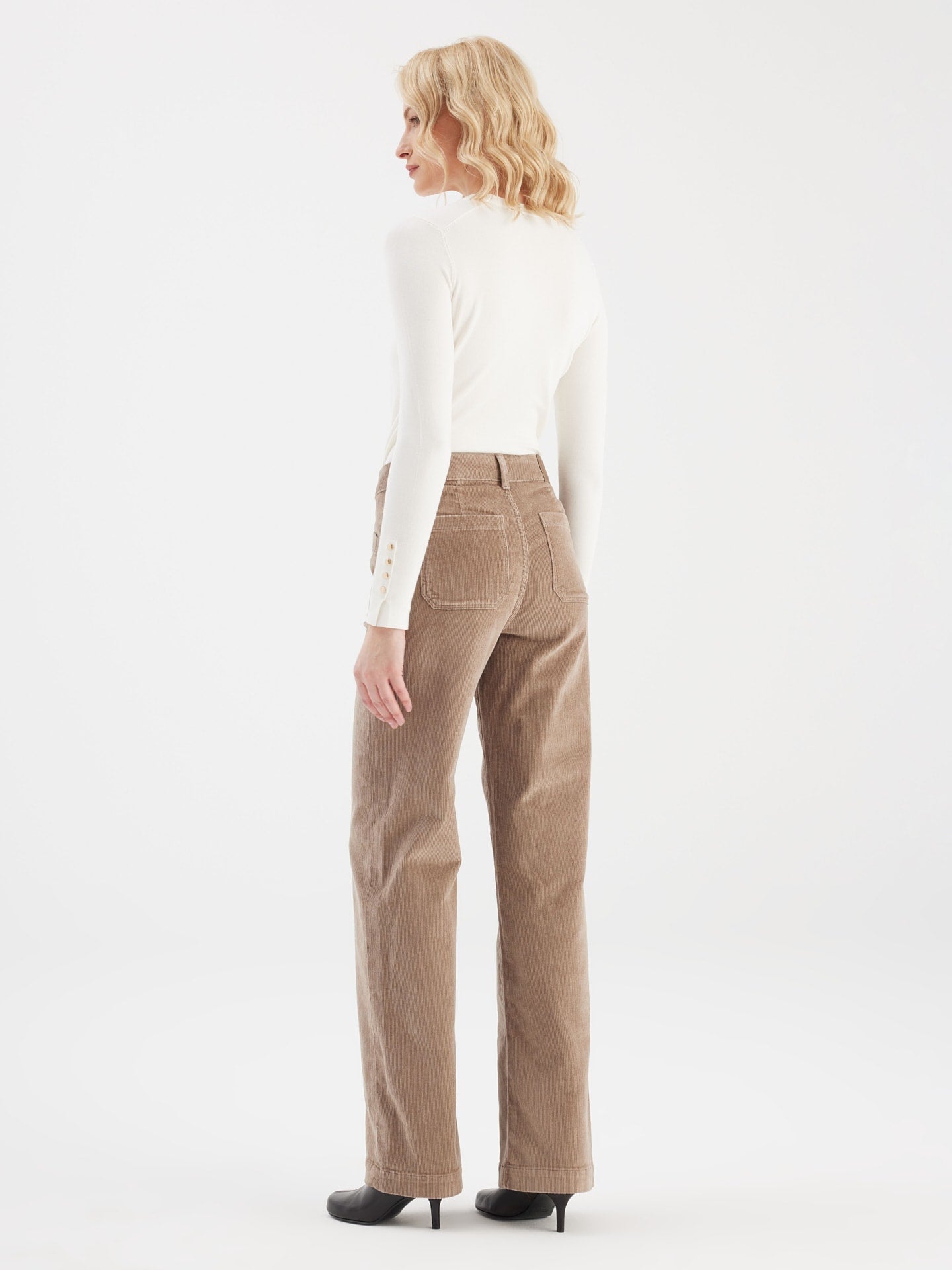 COJ rib broek taupe Mira Cord Caribou lengte 30