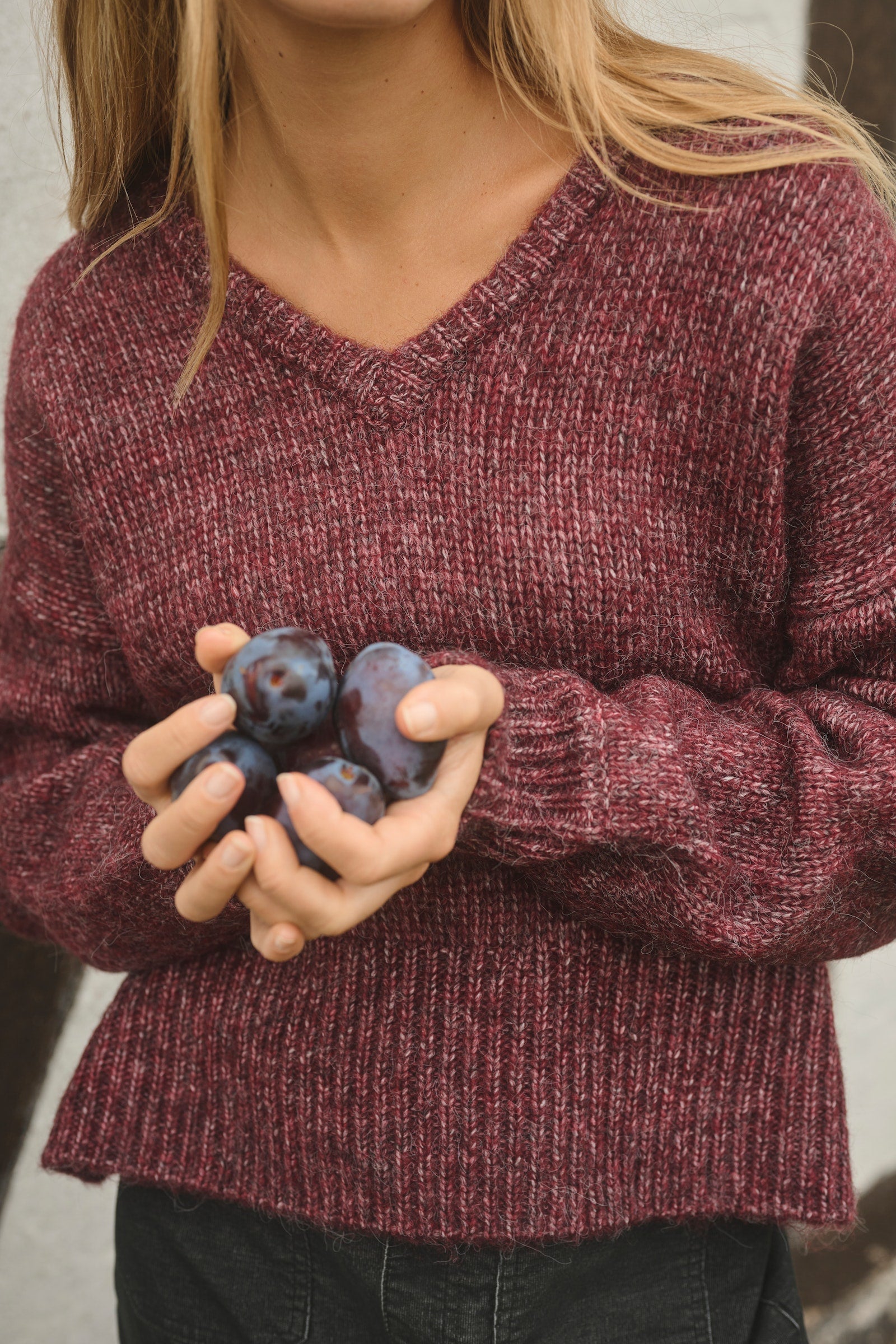 Kaffe trui bordeaux rood model KAtrina pullover Windsor Wine Melange