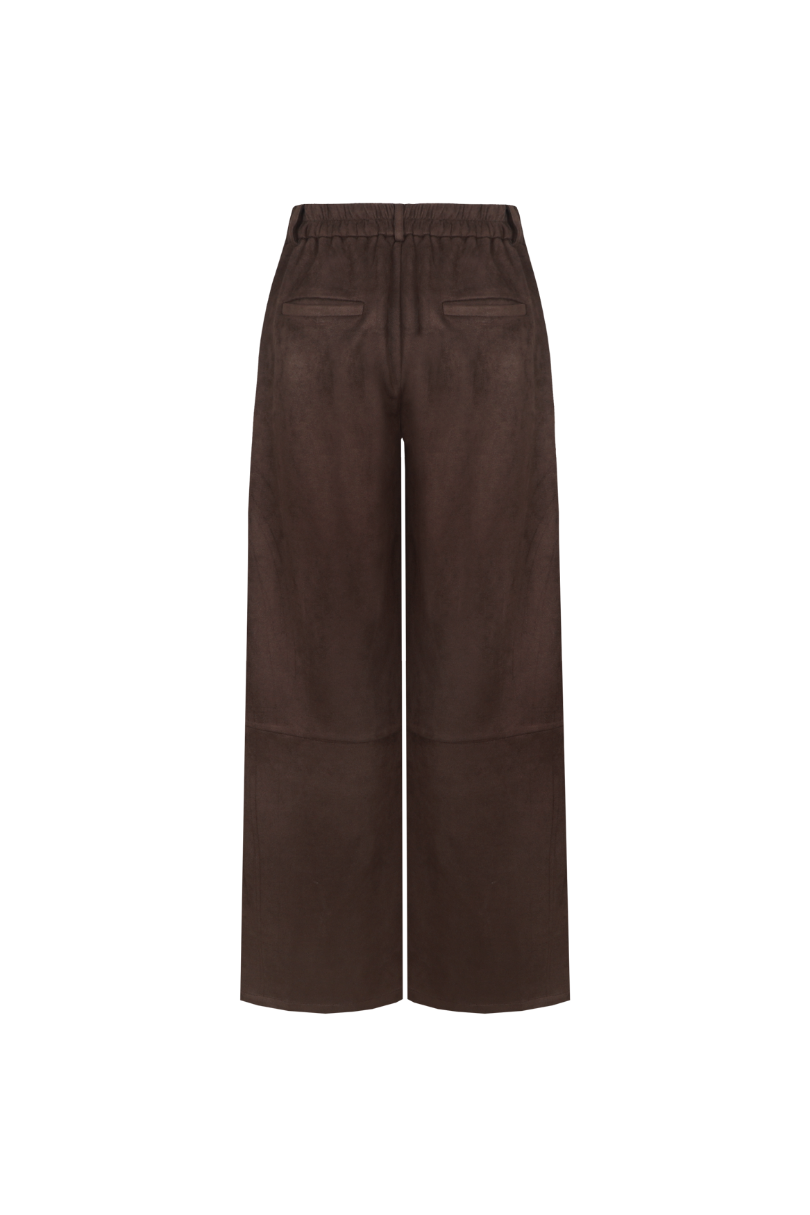 Fluresk suède look bruine broek model Claris pants dark chocolate