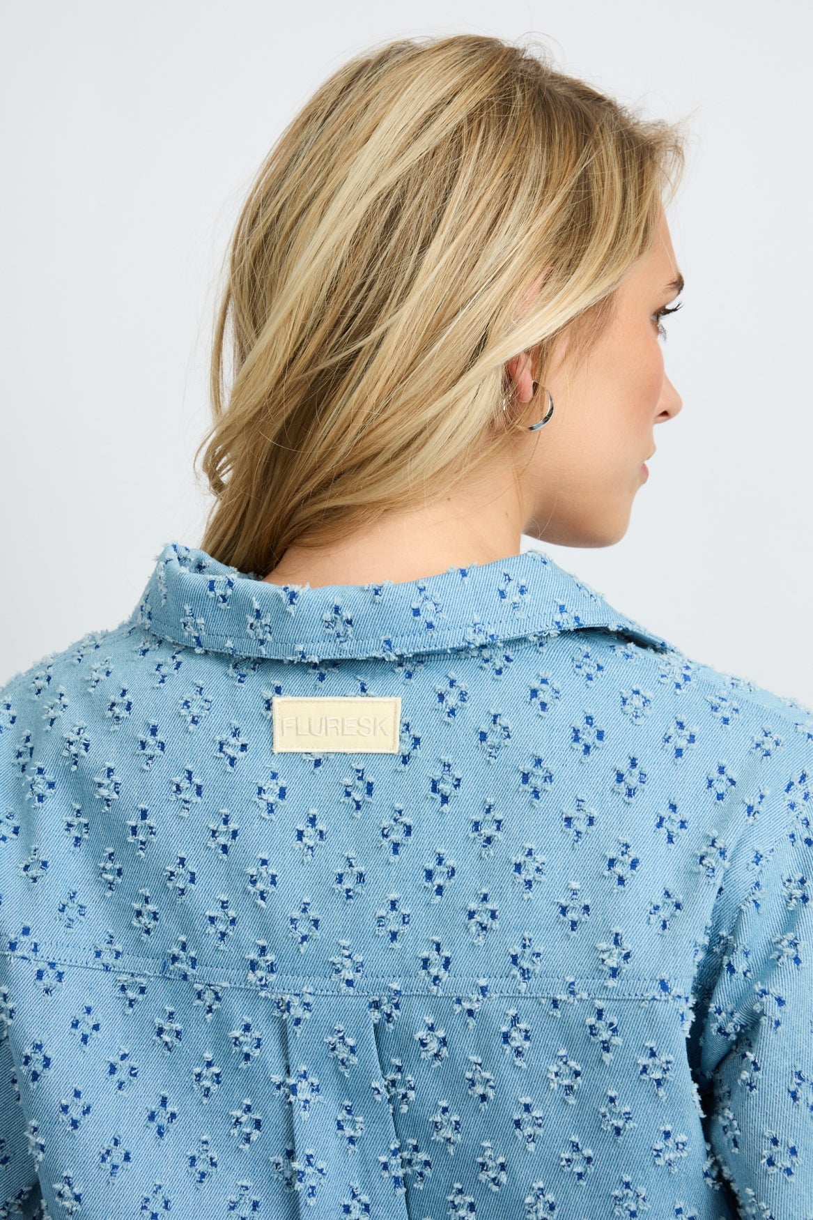 Fluresk blouse denim look model Sana top mid blue 