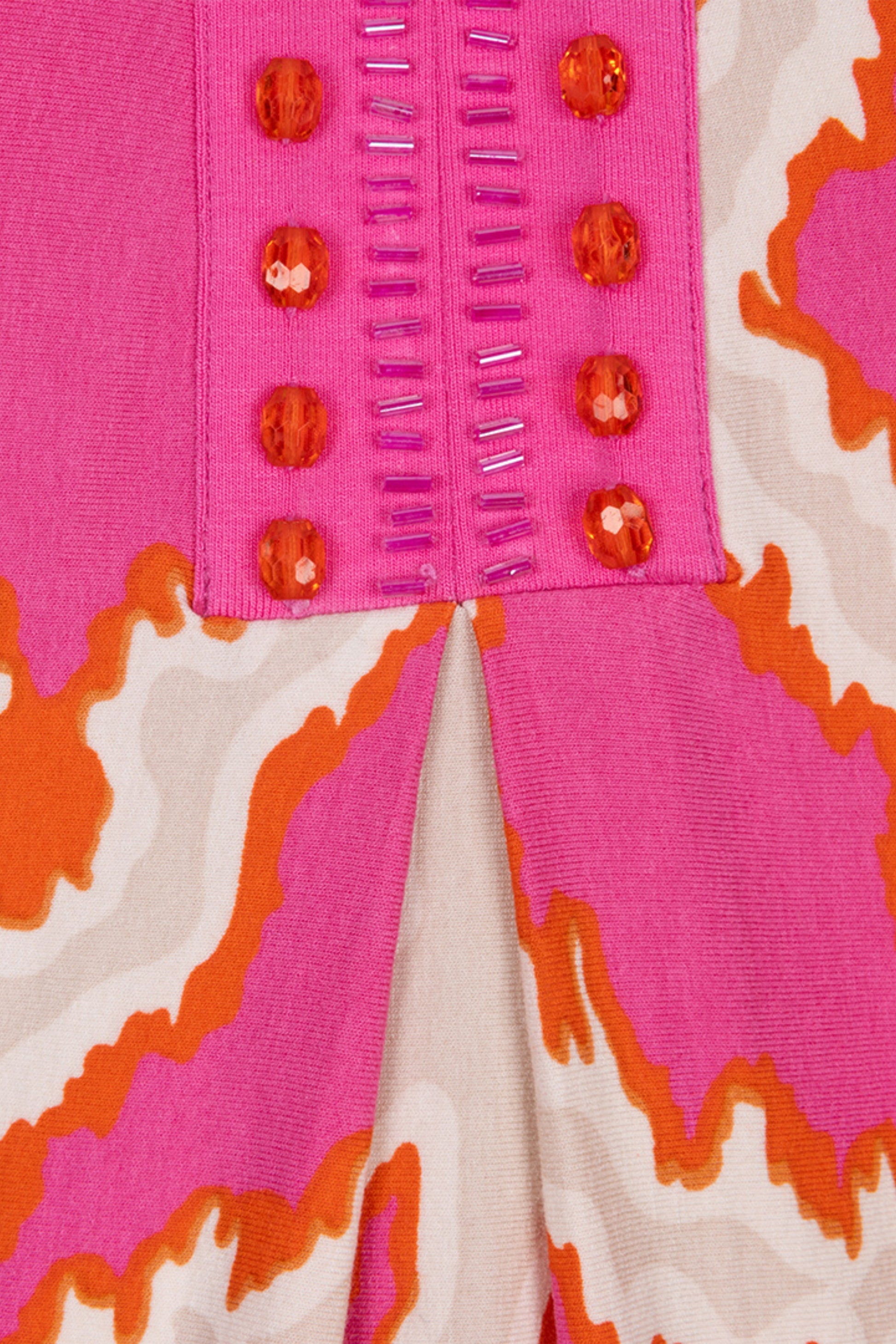 Esqualo jurk roze model Beads Disco Spark Print HS25.30201