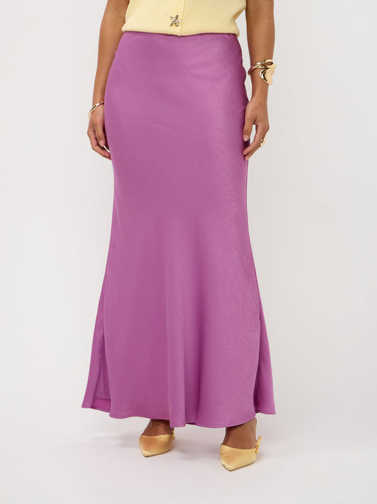Ydence rok satijn look paars roze model Skirt Rae Pink purple