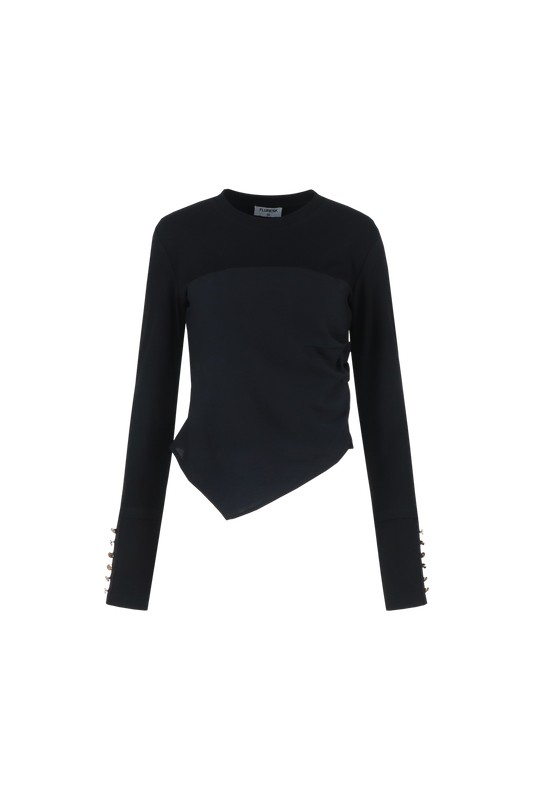 Fluresk zwarte shirt model Vanessa top black 