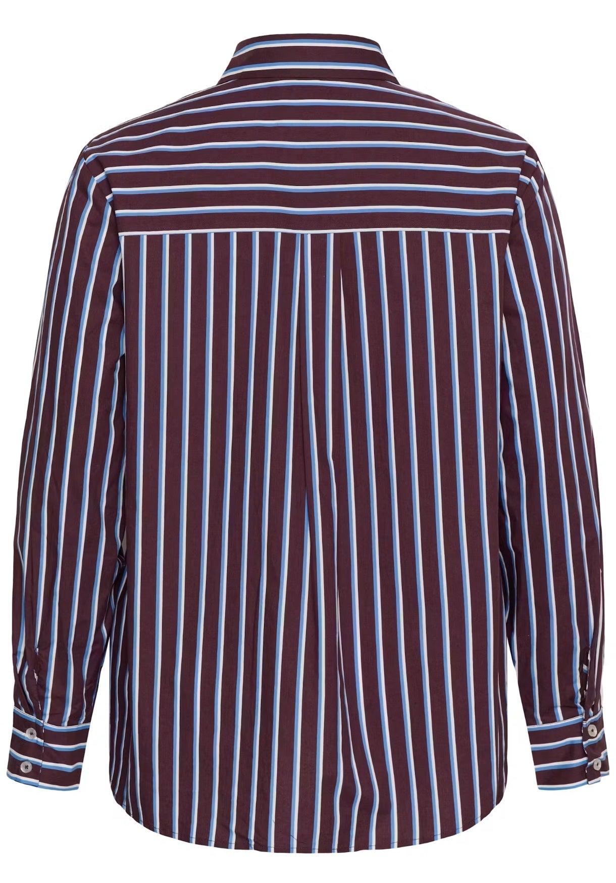 Kaffe Curve blouse bordeaux met blauwe strepen model KCsavina Overhemd fudge
