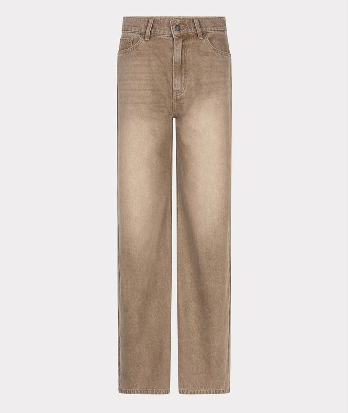 Esqualo jeans bruin model wide leg garment dye F25.12504