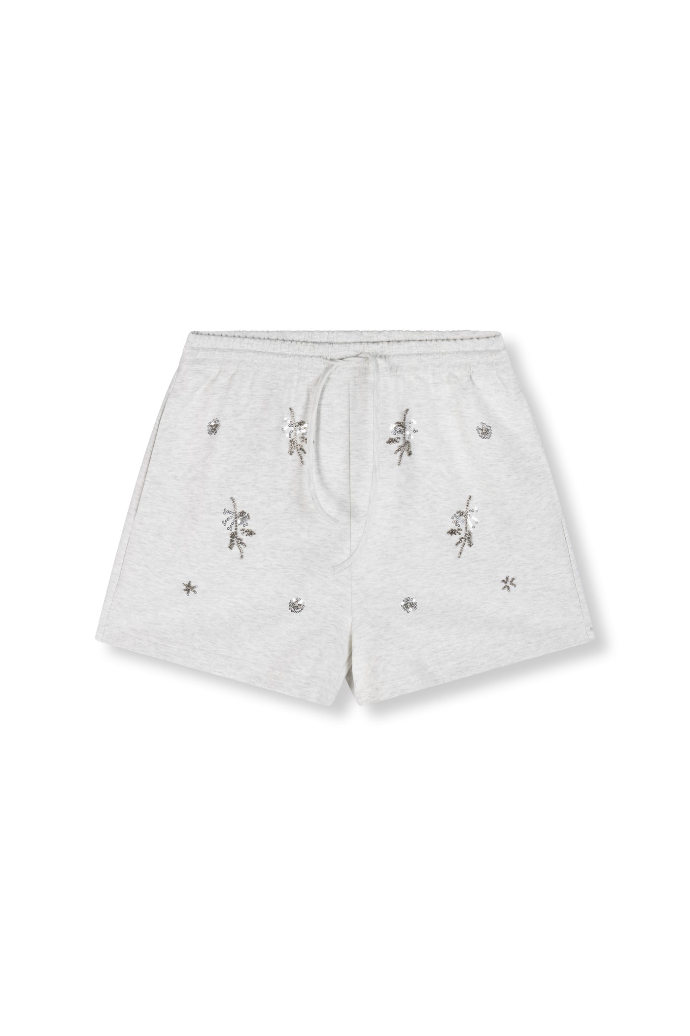 Refined Department short korte broek grijs met pailletten detail model Alice shorts grey melange
