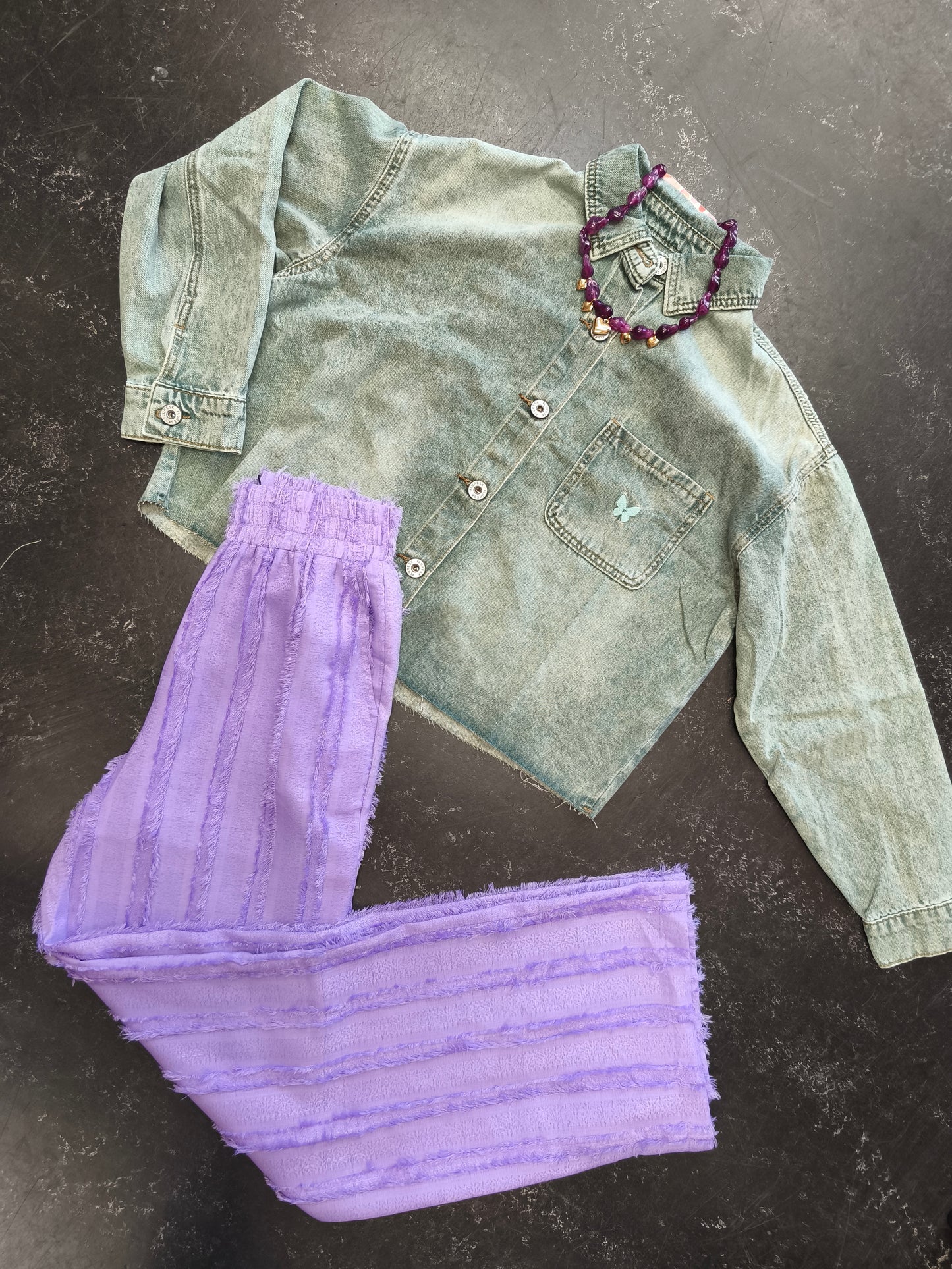 Refined Department broek lila met ruffles model Novac pants lilac
