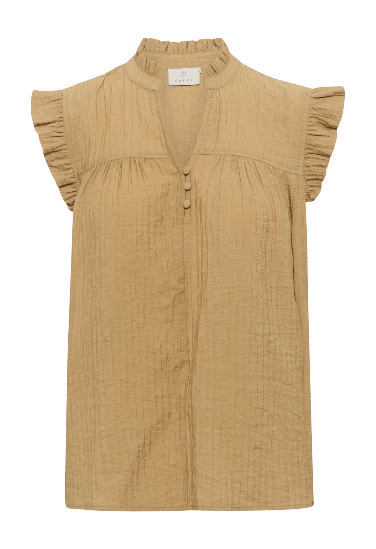 Kaffe top camel kleur model KAliany Blouse starfish