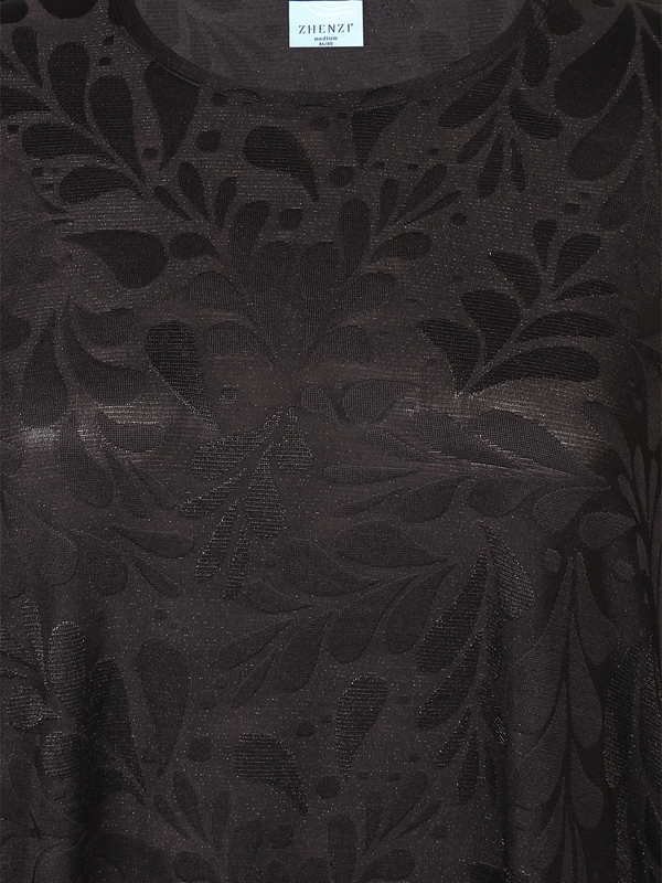 Zhenzi zwart shirt structuur print en subtiele glitter model Maida 1585