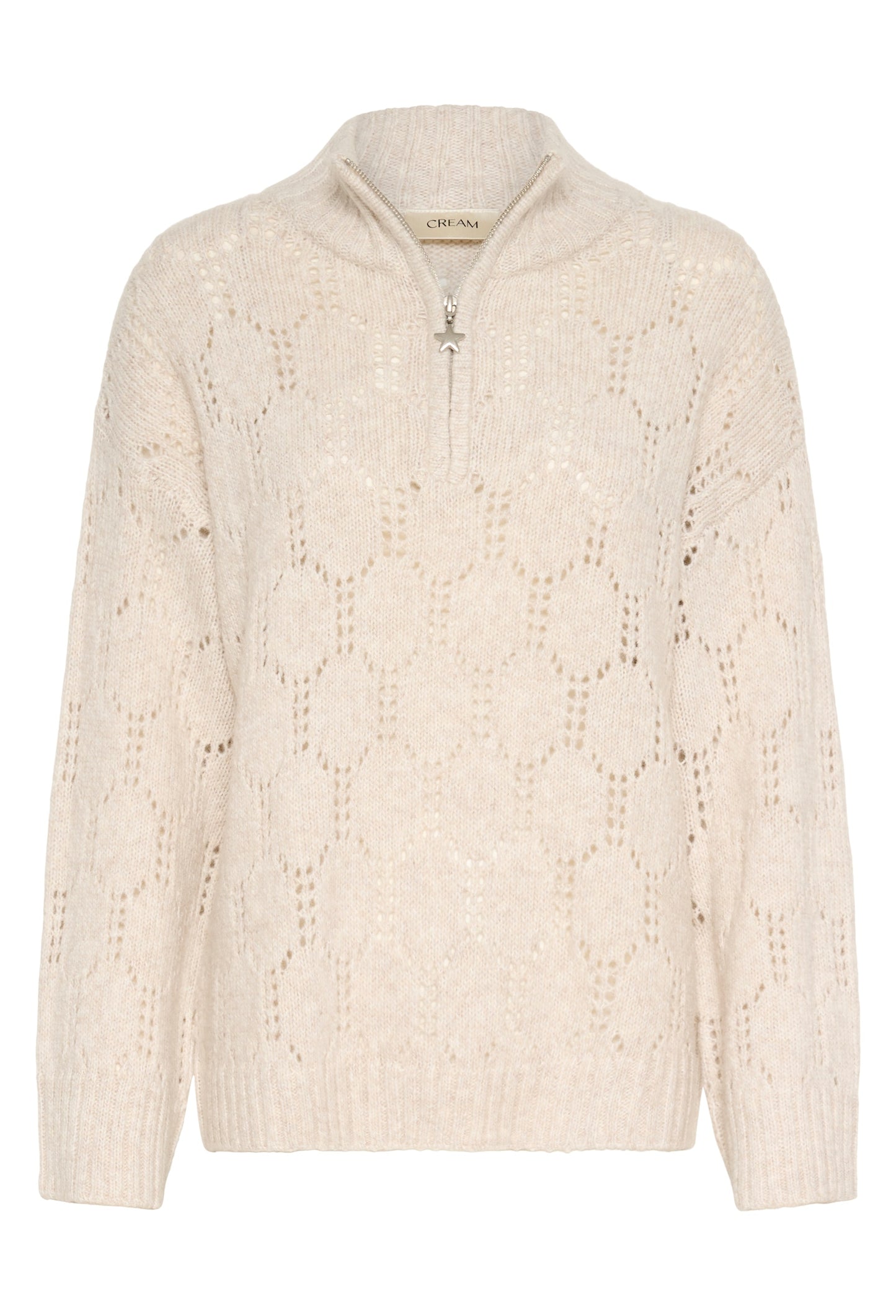 Cream trui beige model CRzilla pullover oat melange