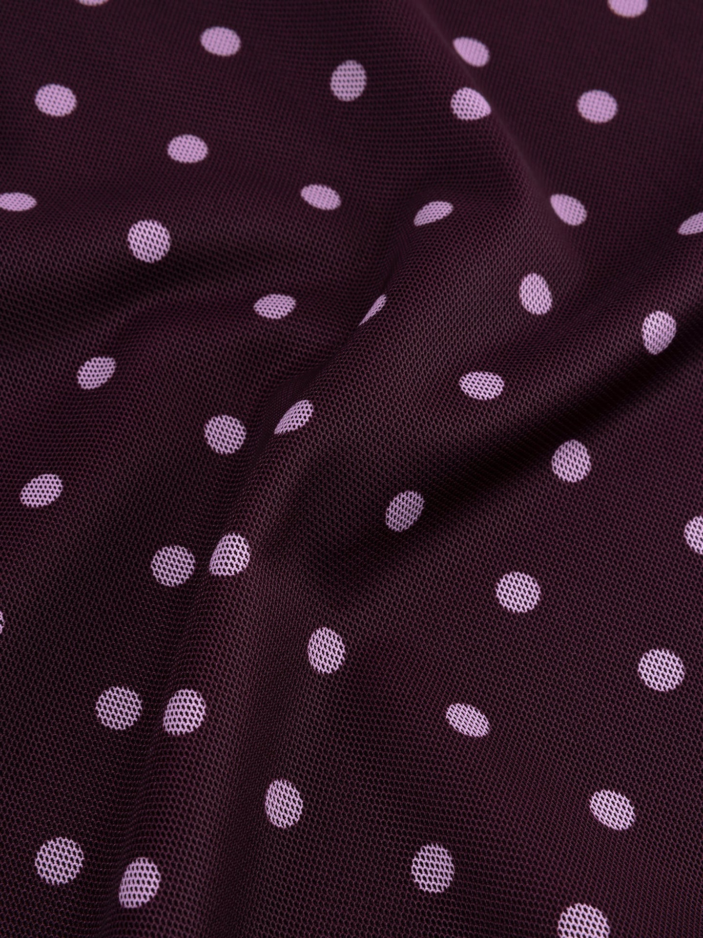 Ydence longsleeve bordeaux met lila stippen model Top Bailey Plum