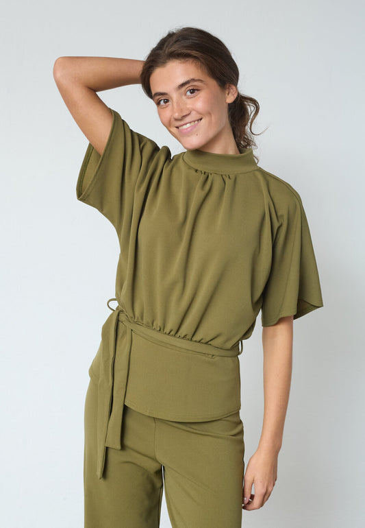 Sisters Point blouse groen model Girl Top6 martini olive 