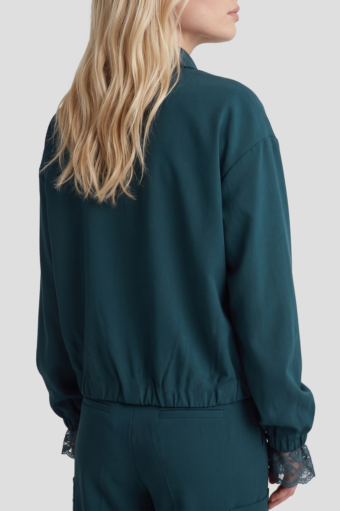 Fluresk bomber jasje petrol groen blauw model Lovi jacket Azure green 
