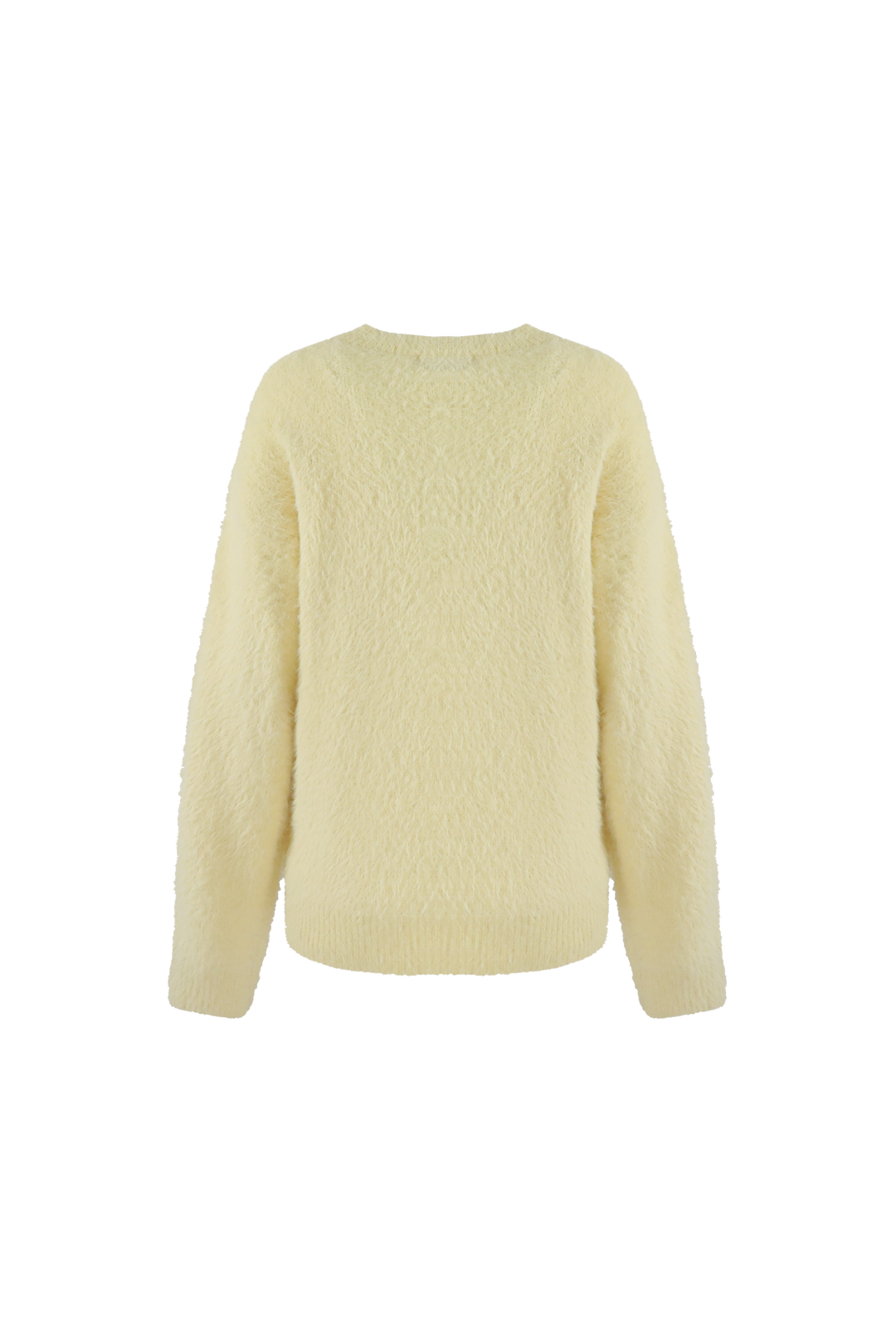 Fluresk gele fluffy trui model Islene knit sweater