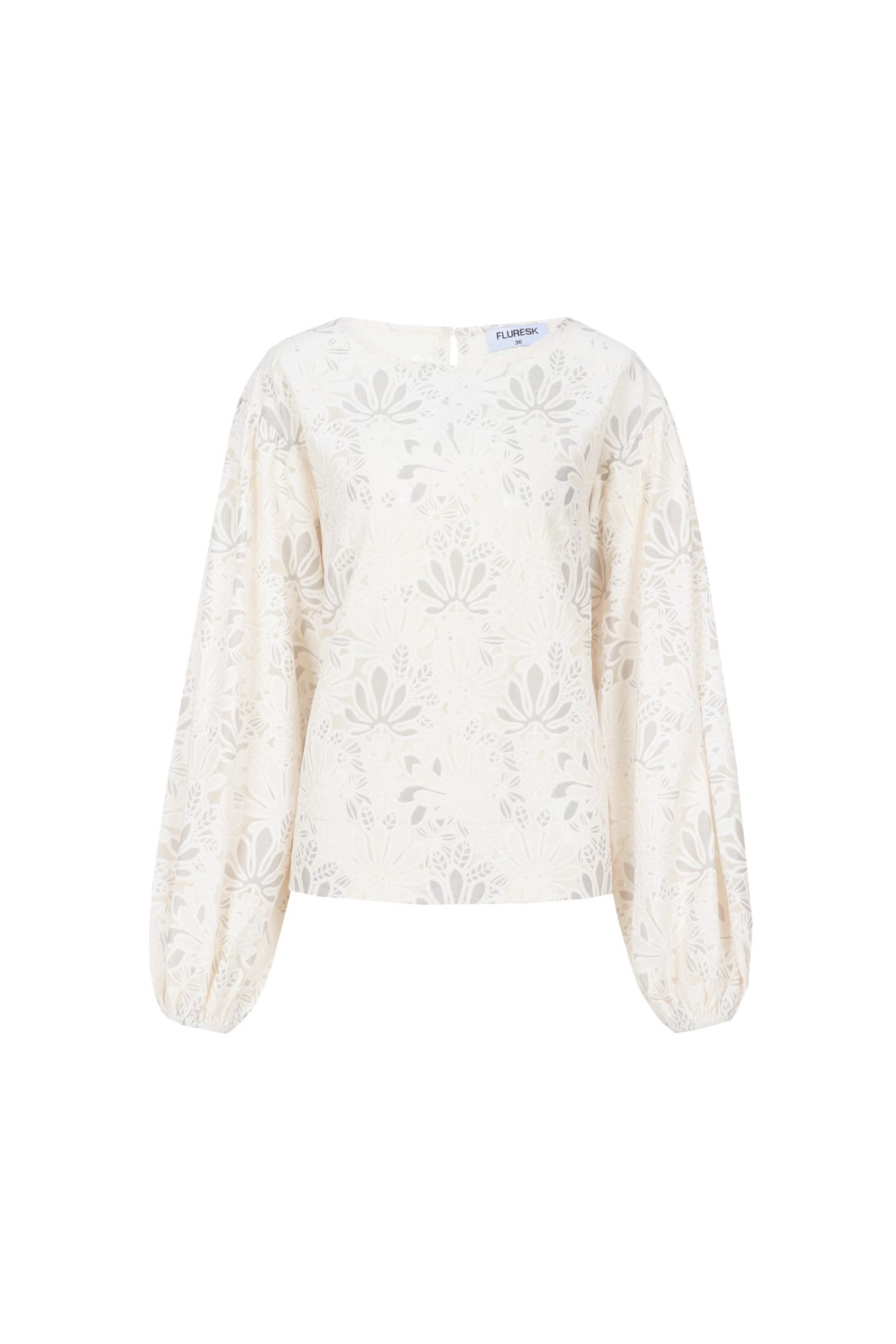 Fluresk creme kanten blouse model Jasmin top offwhite