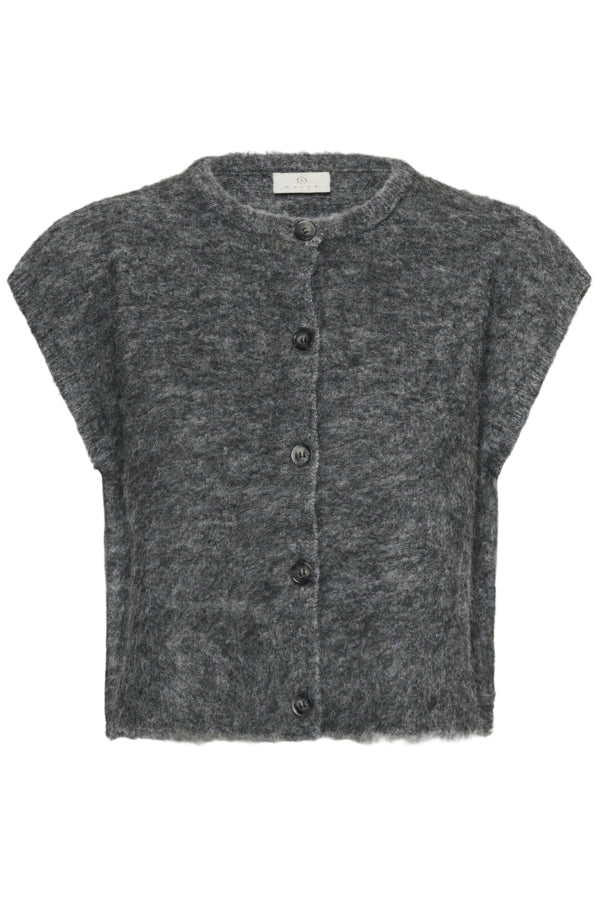Kaffe Spencer grijs model gilet KAjordan Knit Vest Dark Grey Melange Grey