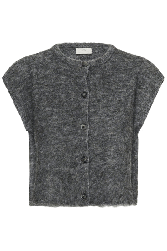 Kaffe Spencer grijs model gilet KAjordan Knit Vest Dark Grey Melange Grey