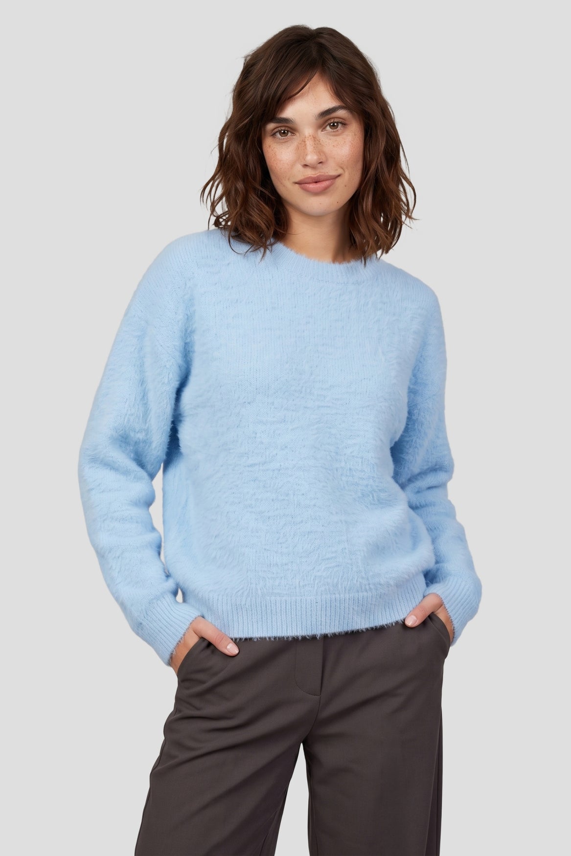Fluresk trui licht blauw fluffy model Islene knit sweater cloud blue 
