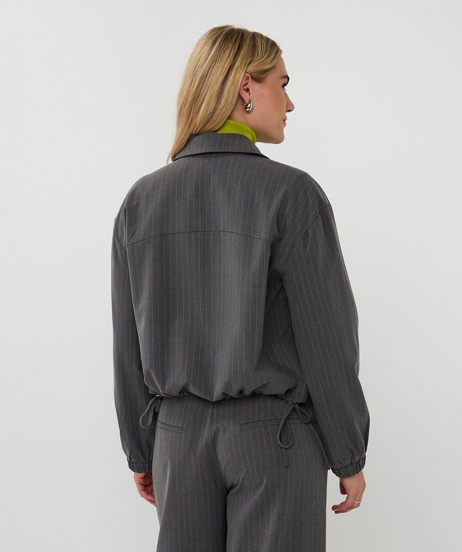 Esqualo grijze pinstripe bomber jasje model Jacket bomber pinstripe ES_F25.10546