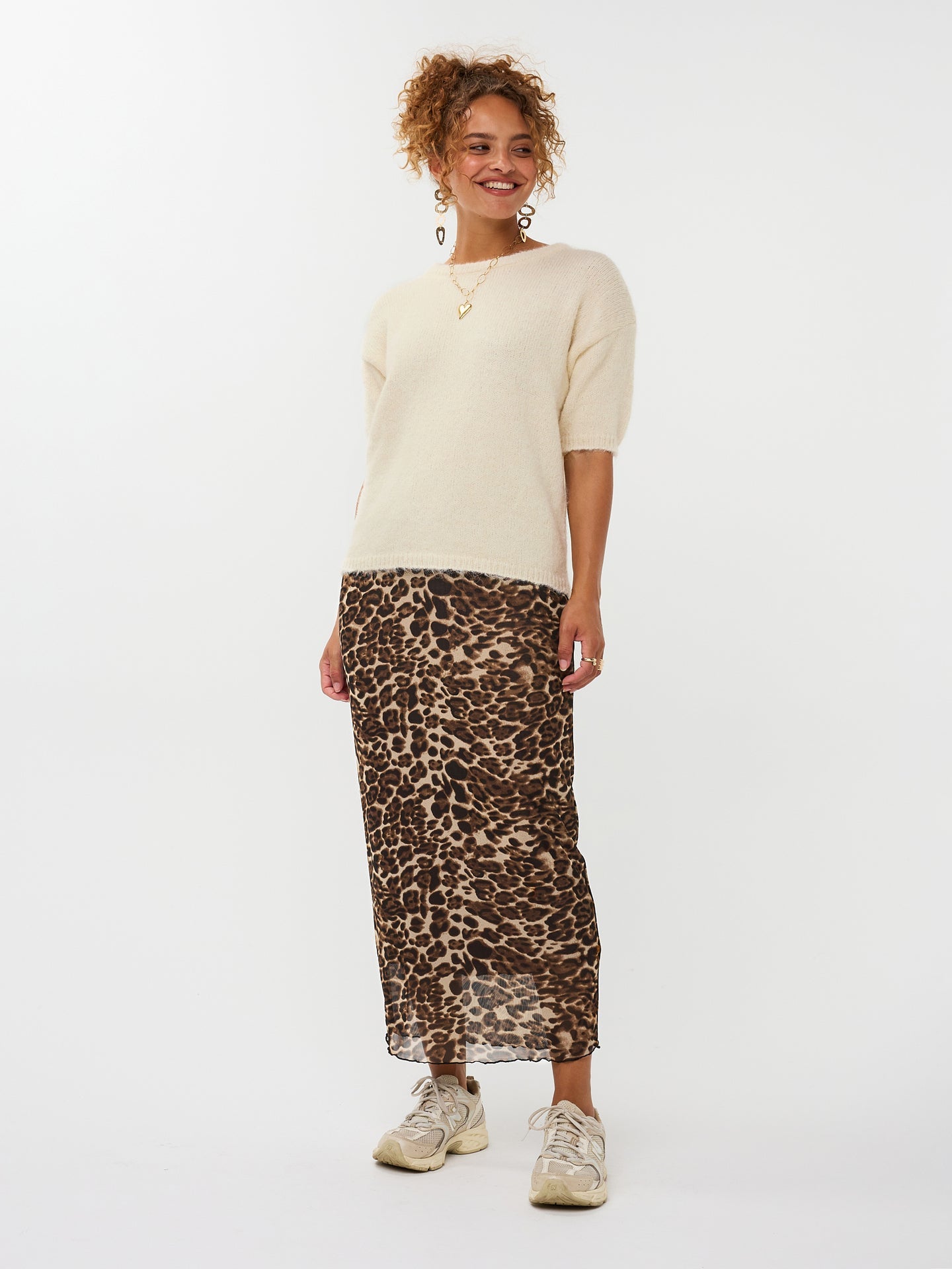 Ydence rok panterprint lang model Skirt Safia Leopard