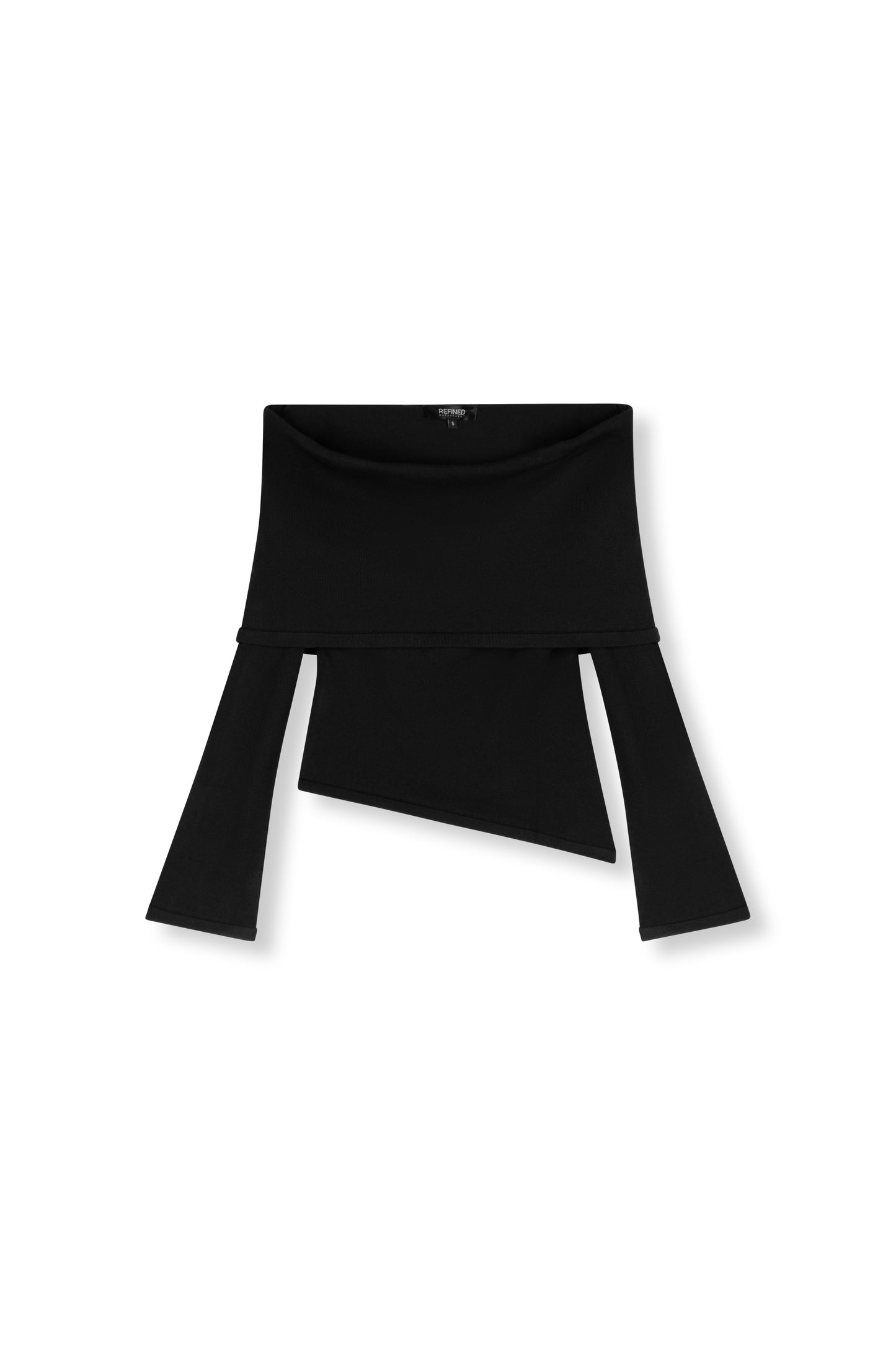 Refined Department zwarte offshoulder longsleeve model Stefania