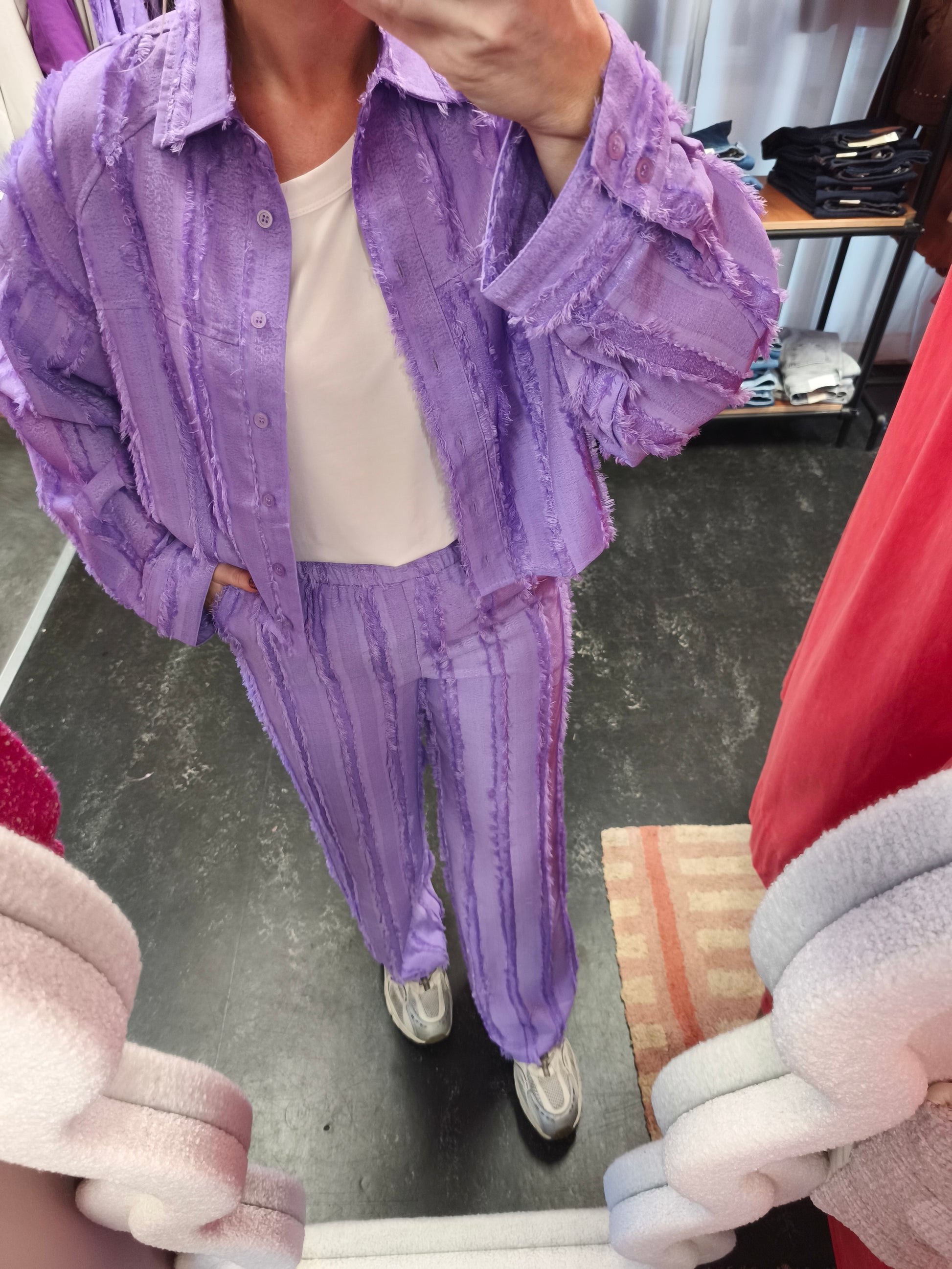 Refined Department broek lila met ruffles model Novac pants lilac