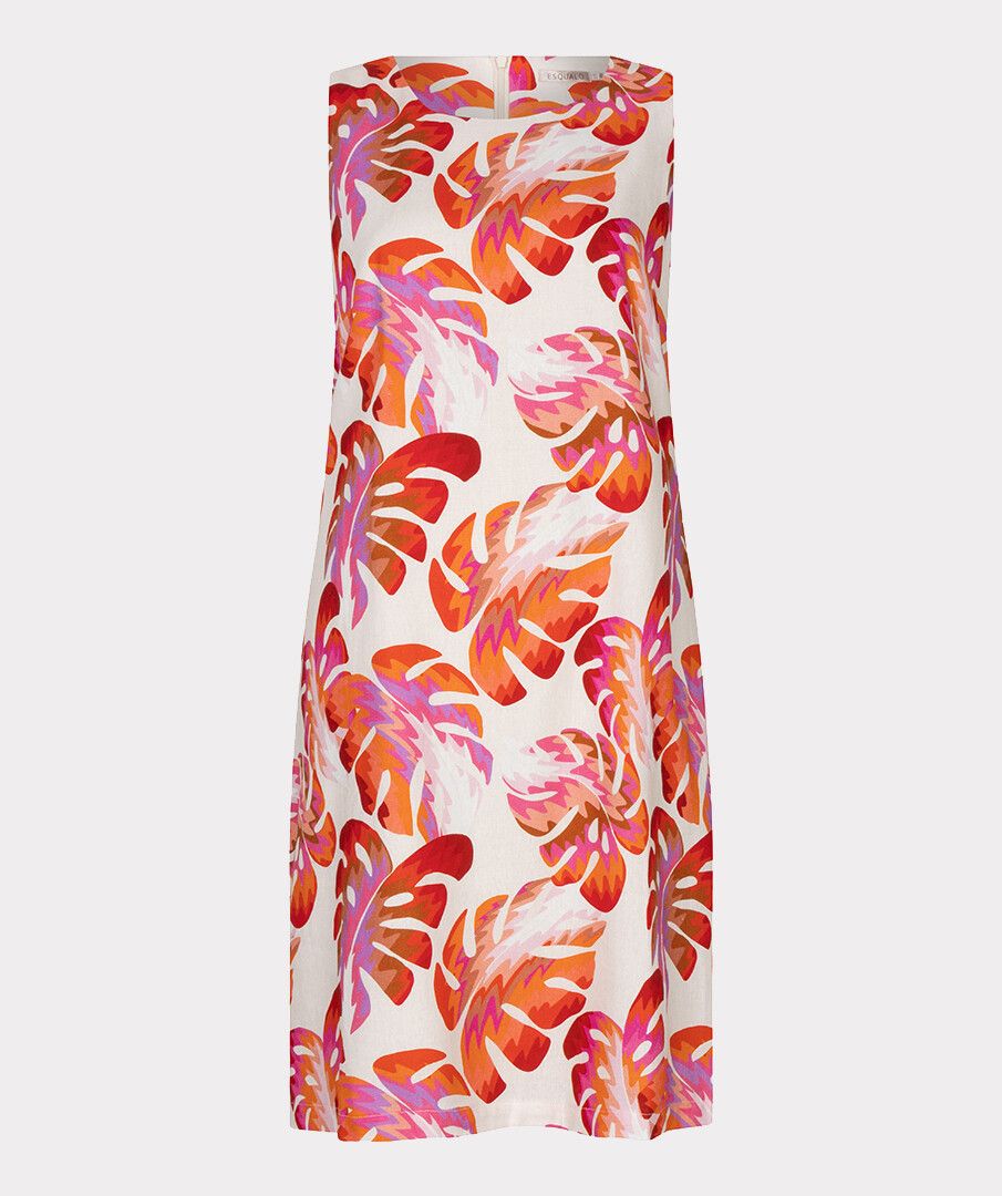 Esqualo jurk offwhite met rode print model Dress Wonders HS26.10206