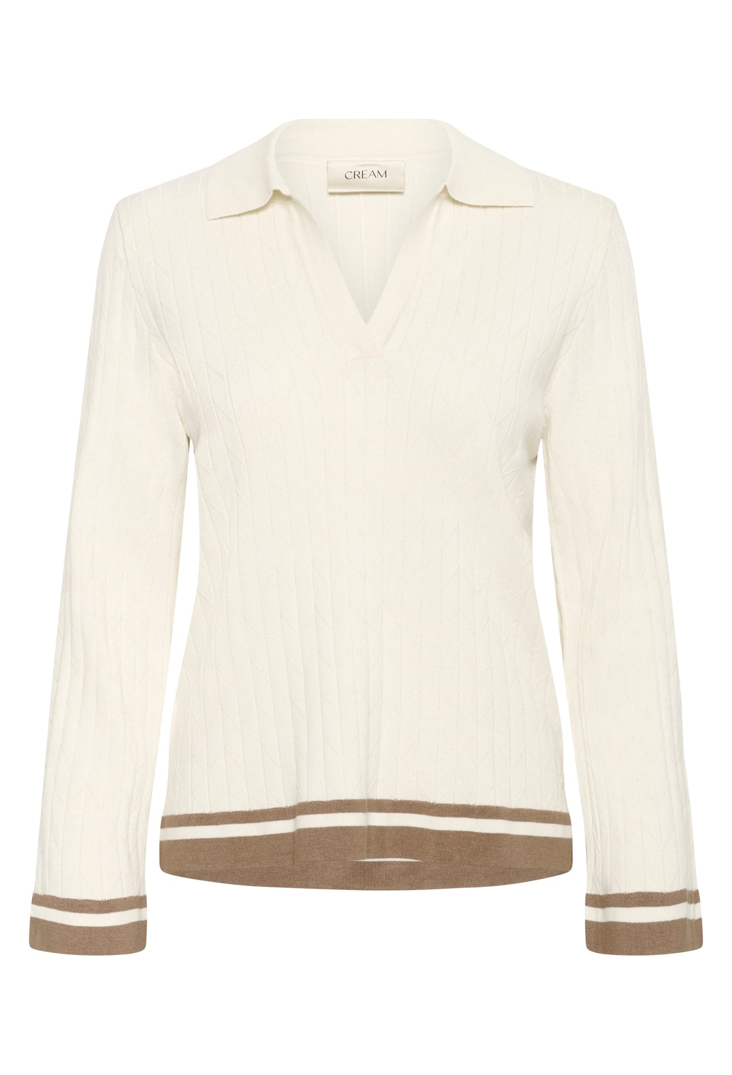 Cream polo trui offwhite camel model CRVillea Pullover