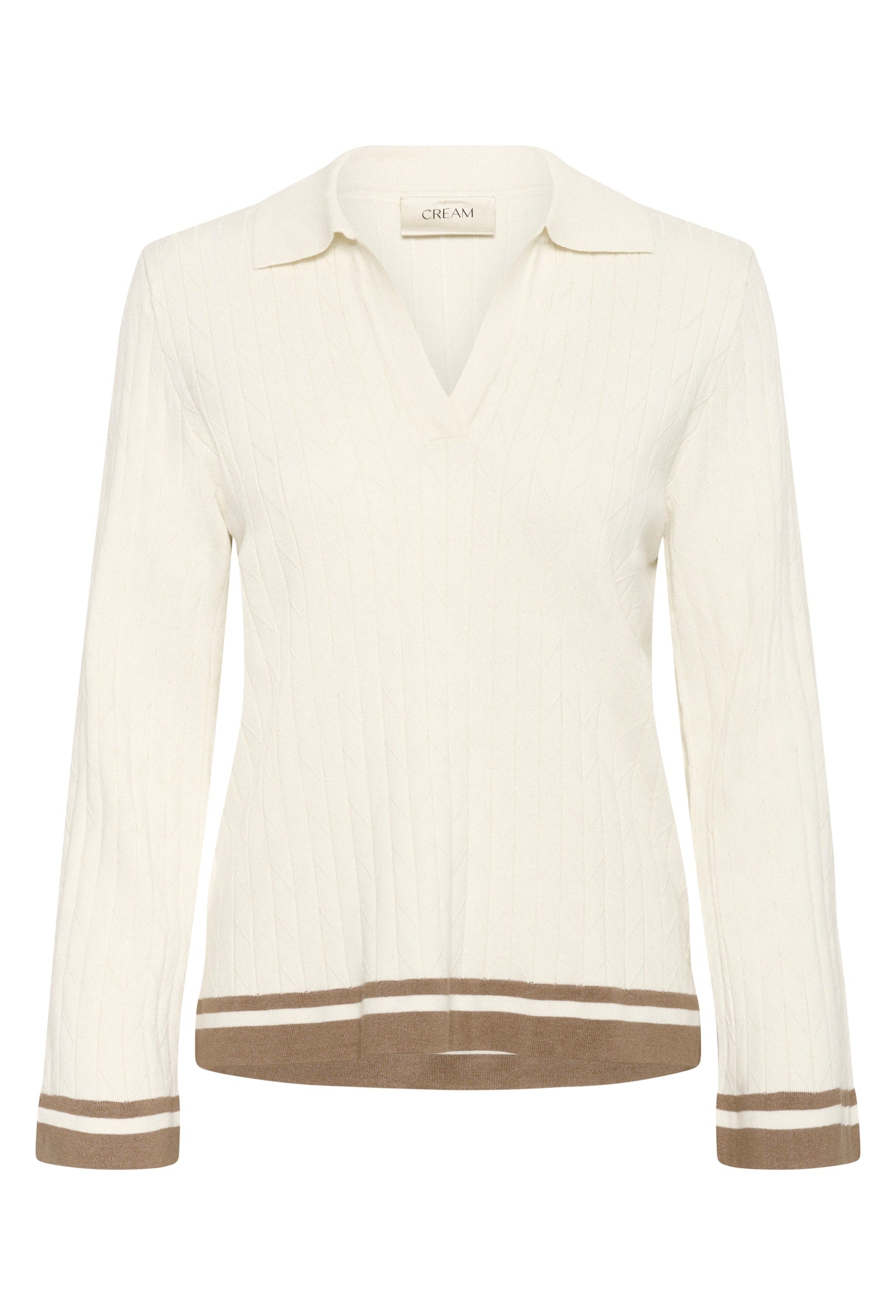 Cream polo trui offwhite camel model CRVillea Pullover