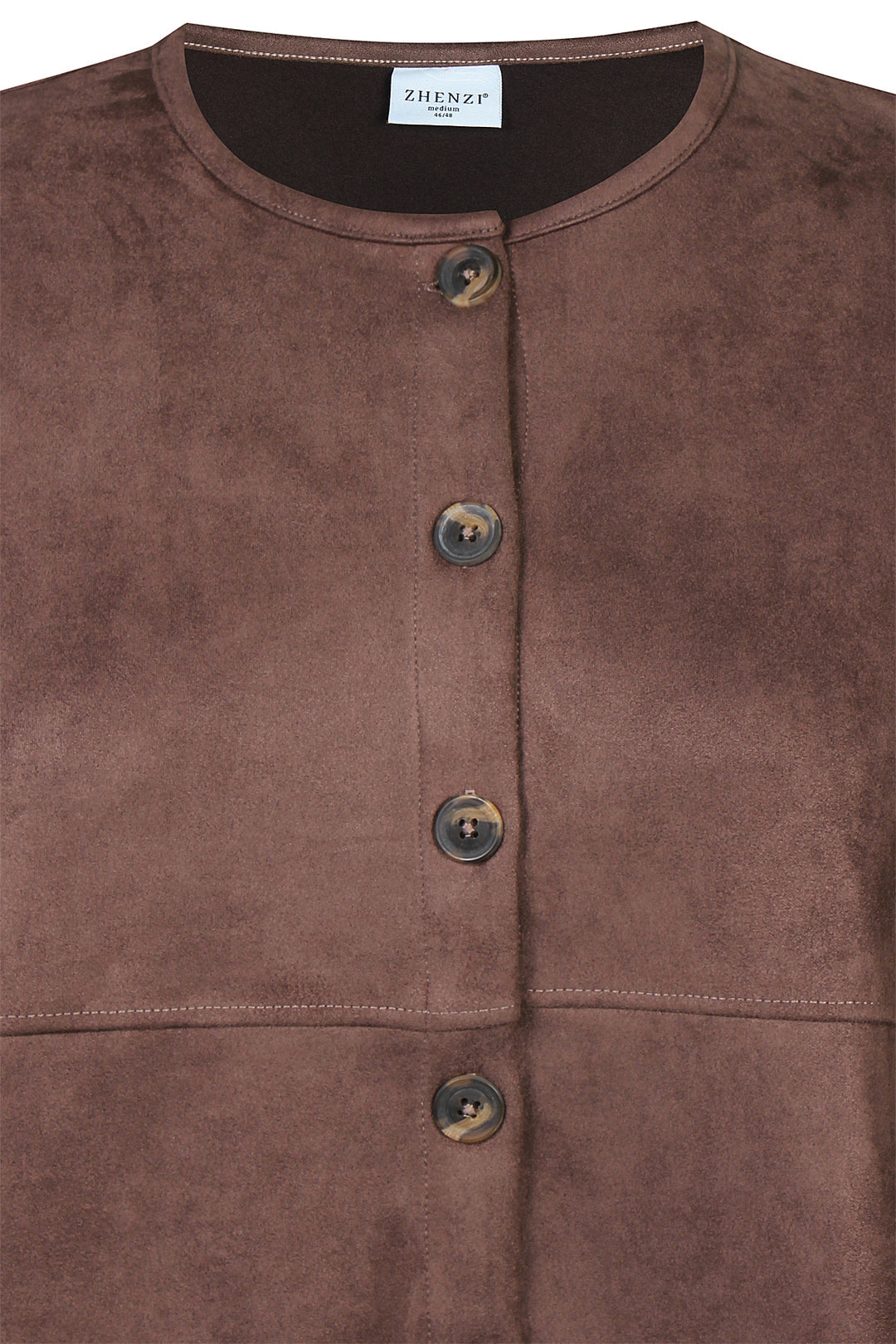 Zhenzi suède look bruin blouse jasje model Faan 1557 Jacket Brown