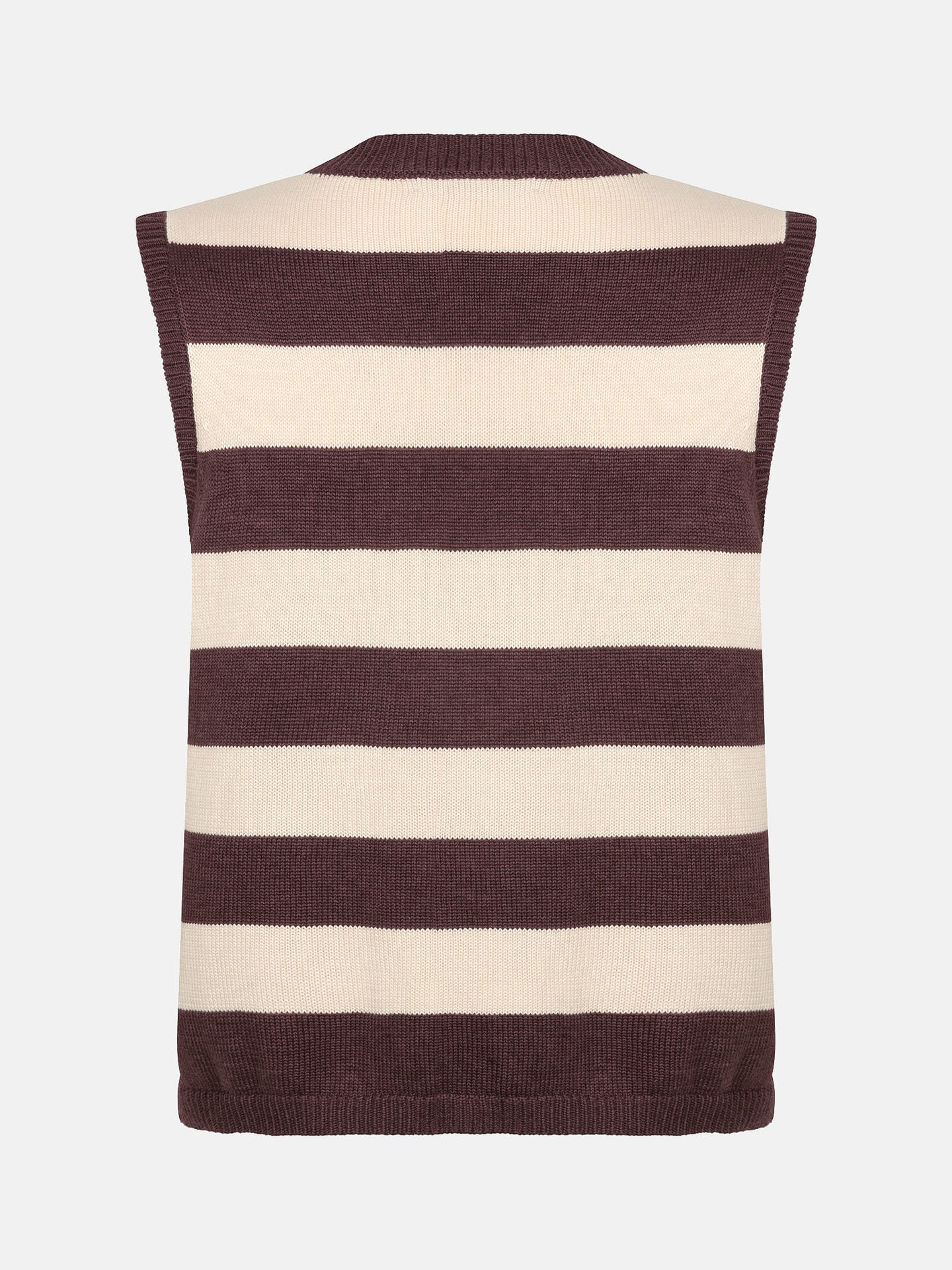 Ydence top gestreept bruin beige model Knitted top Judith Brown/ecru