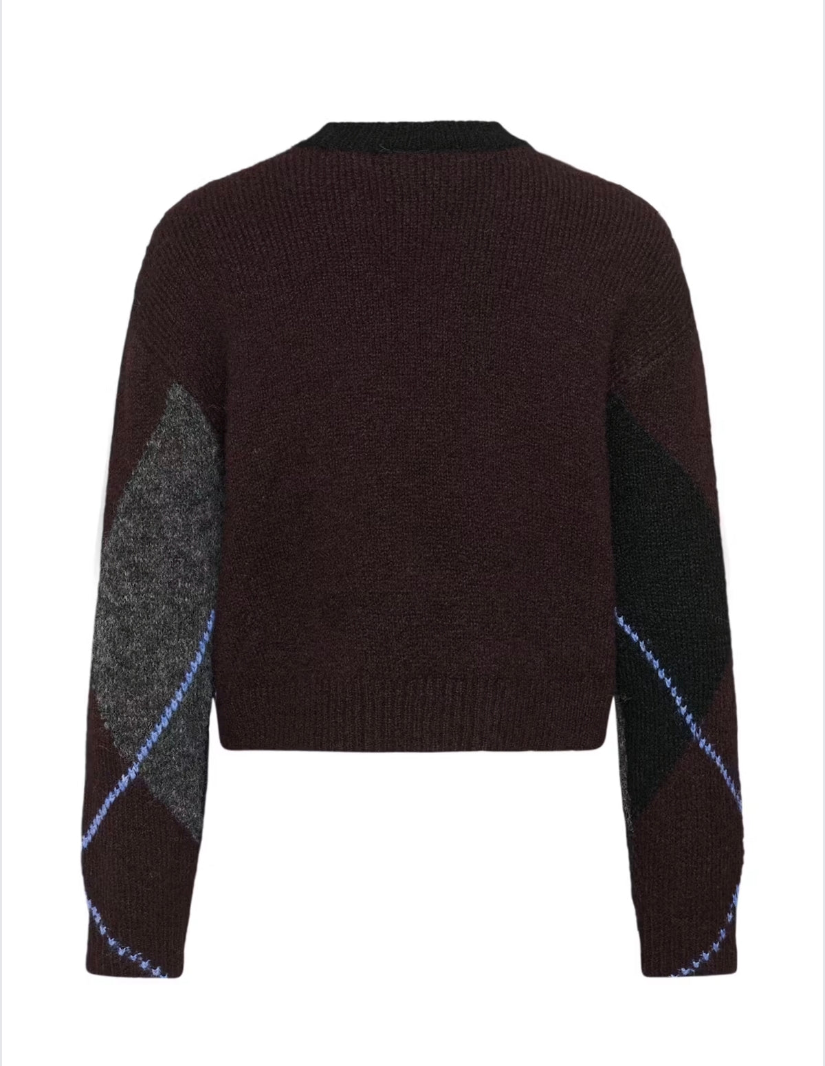 Kaffe trui ruit print grijs bordeaux model KAgrith Argyle Pullover fudge red